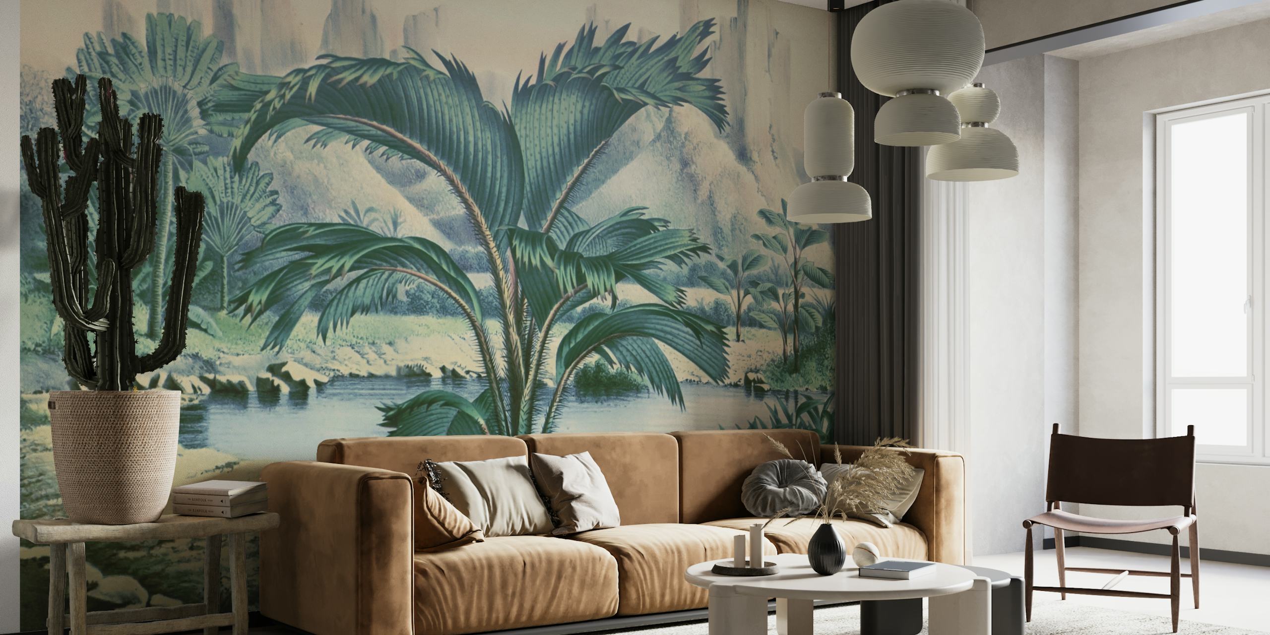 Tropical Scenery With Palm wallpaper
