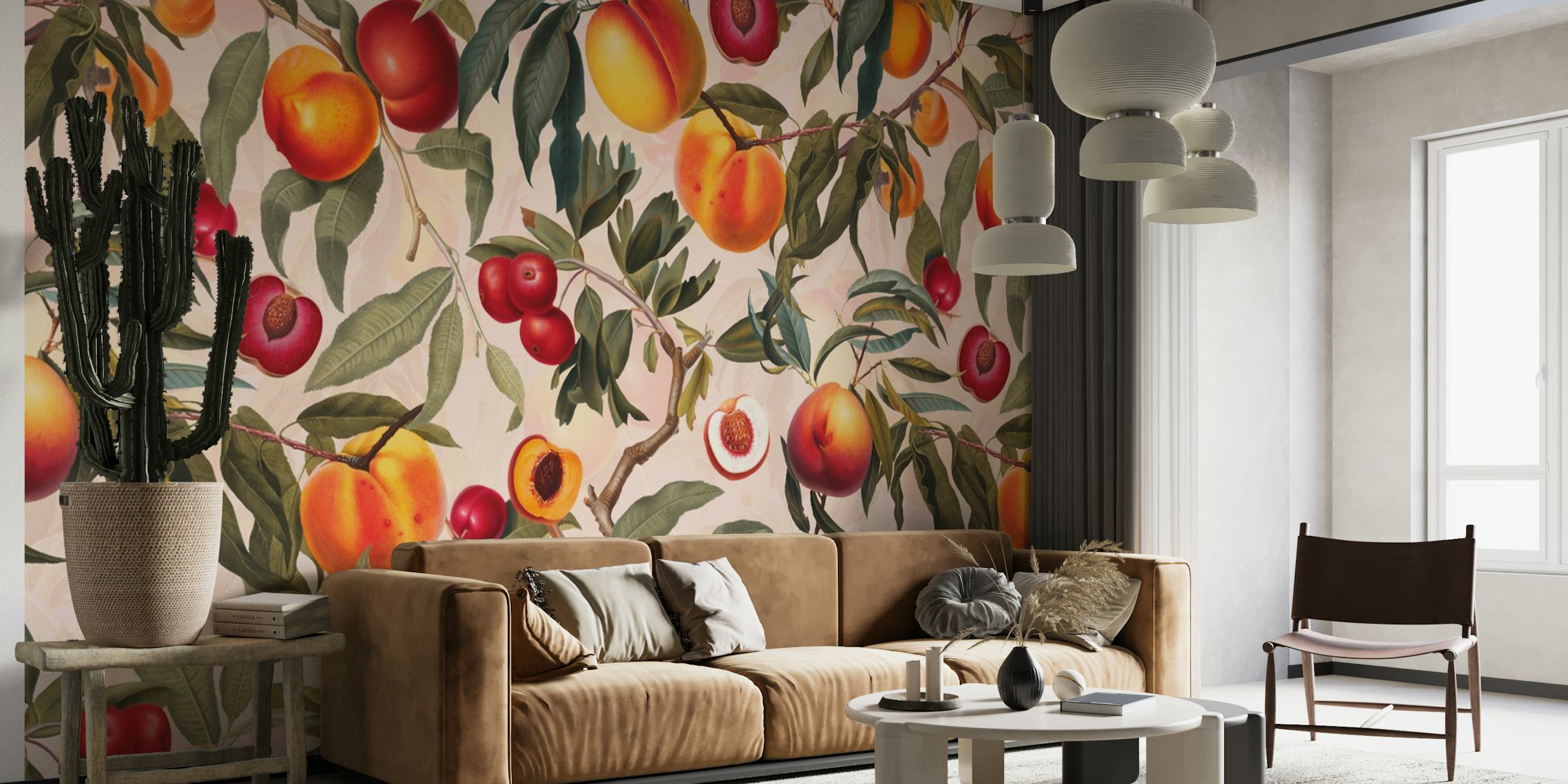 Vintage Fruit Pattern XXIII - Uniká tapeta s ovocným vzorem