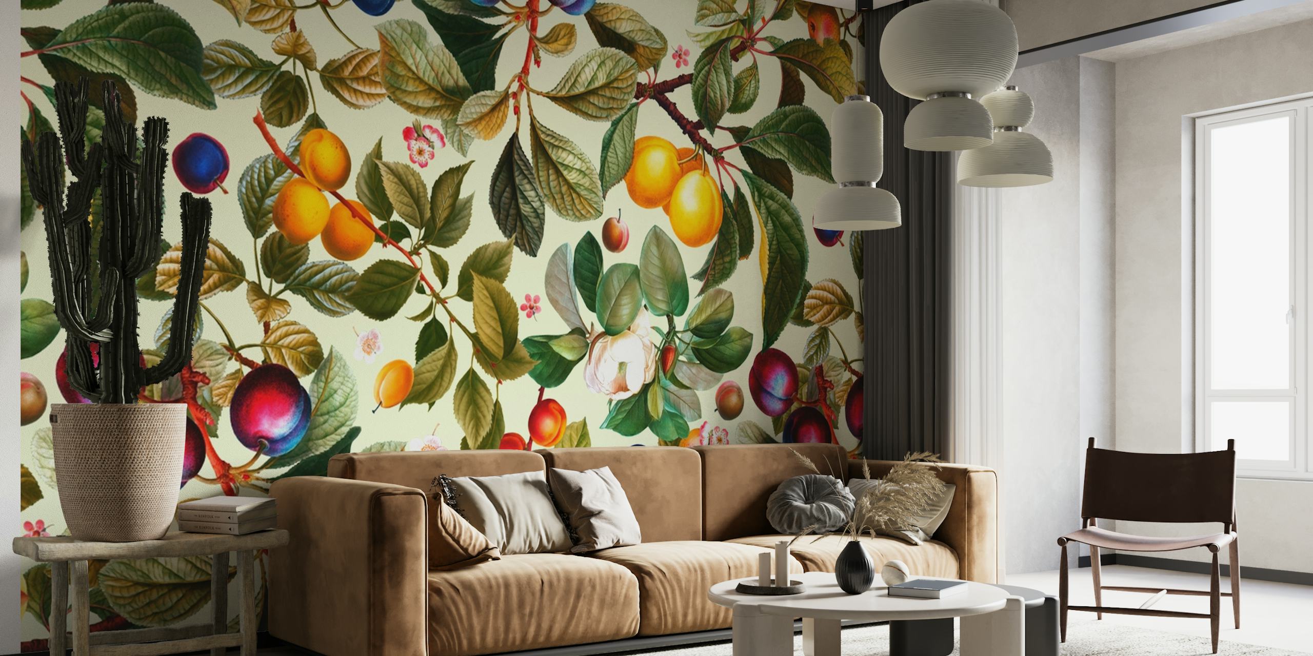 Ταπετσαρία Vintage Fruit Pattern XXI σε ένα δωμάτιο