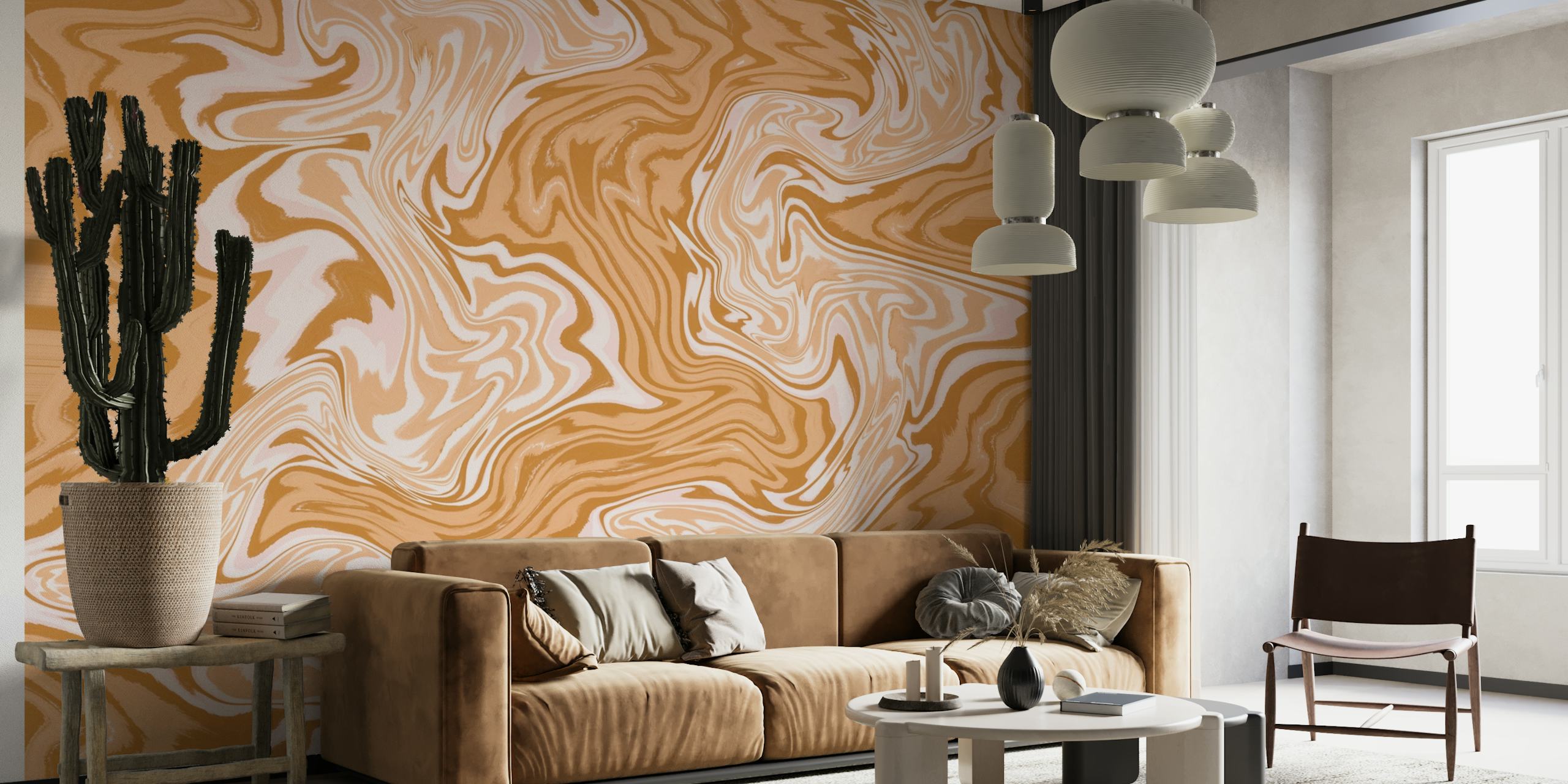 Coffee and Cream Swirls wallpaper