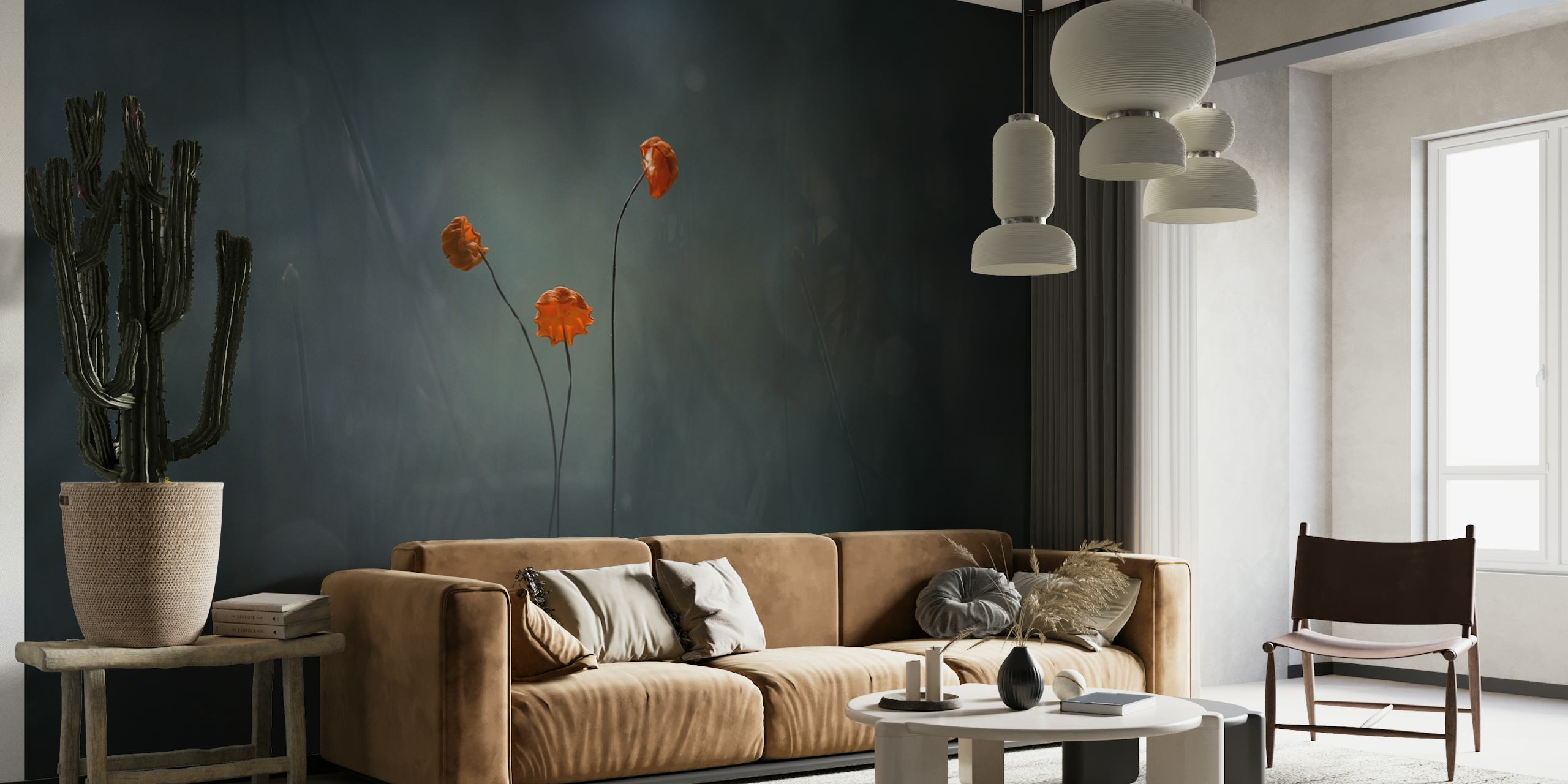 Papel de parede Little Mushrooms em um quarto