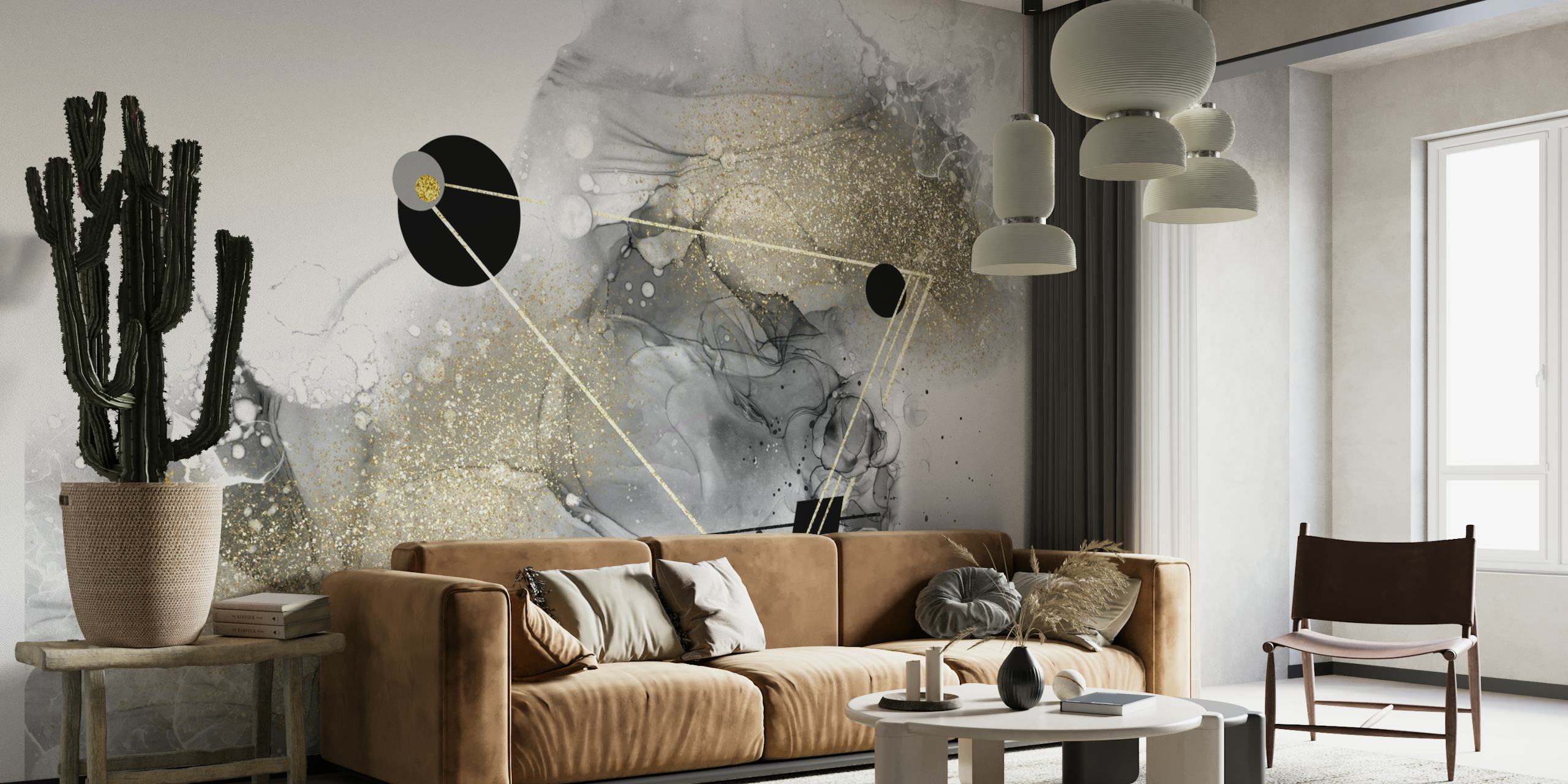 Abstrakt himmelskt tapet med rymdinspirerade element