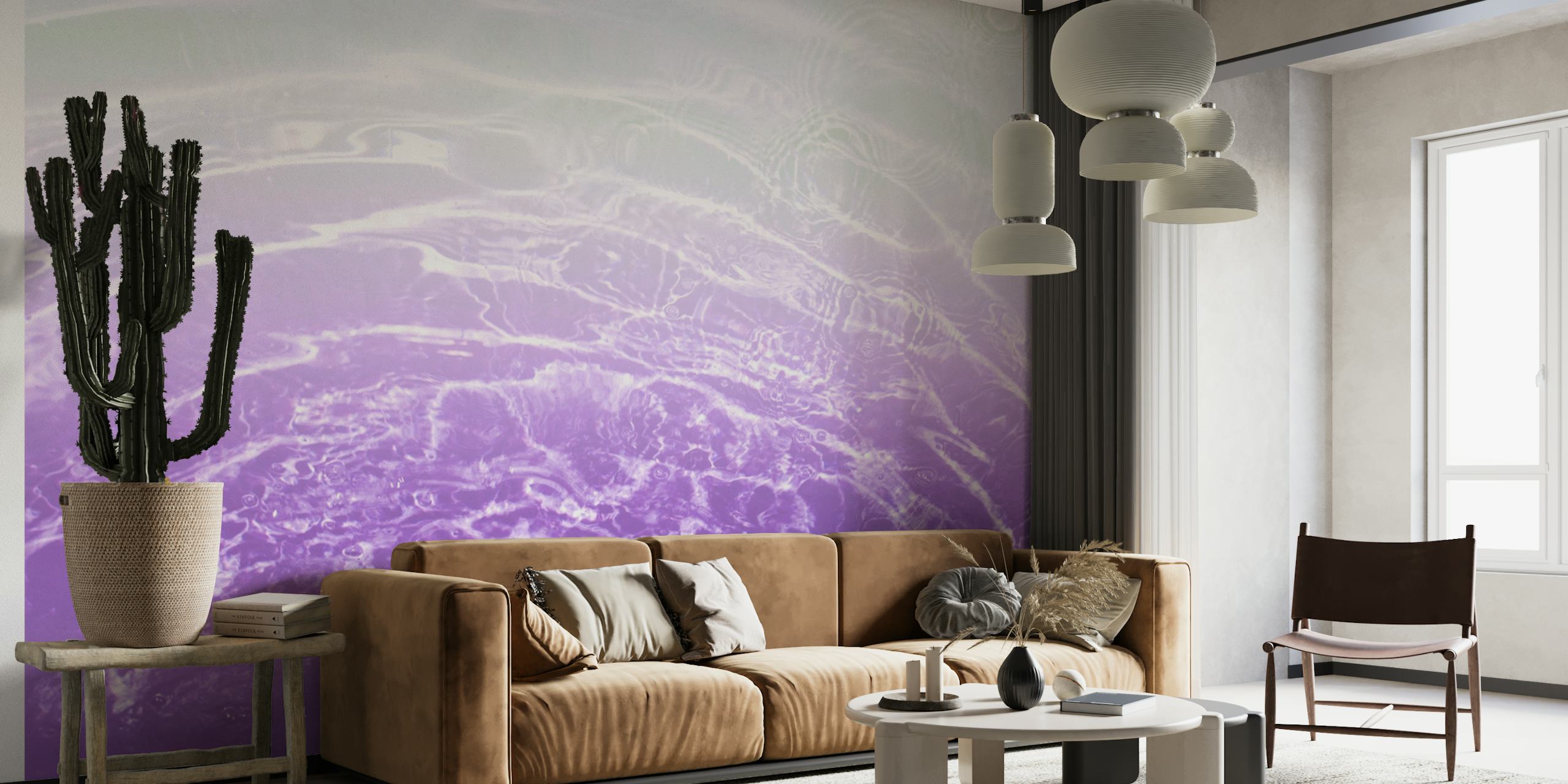 Soft Purple Gray Ocean Dream 1 papel de parede