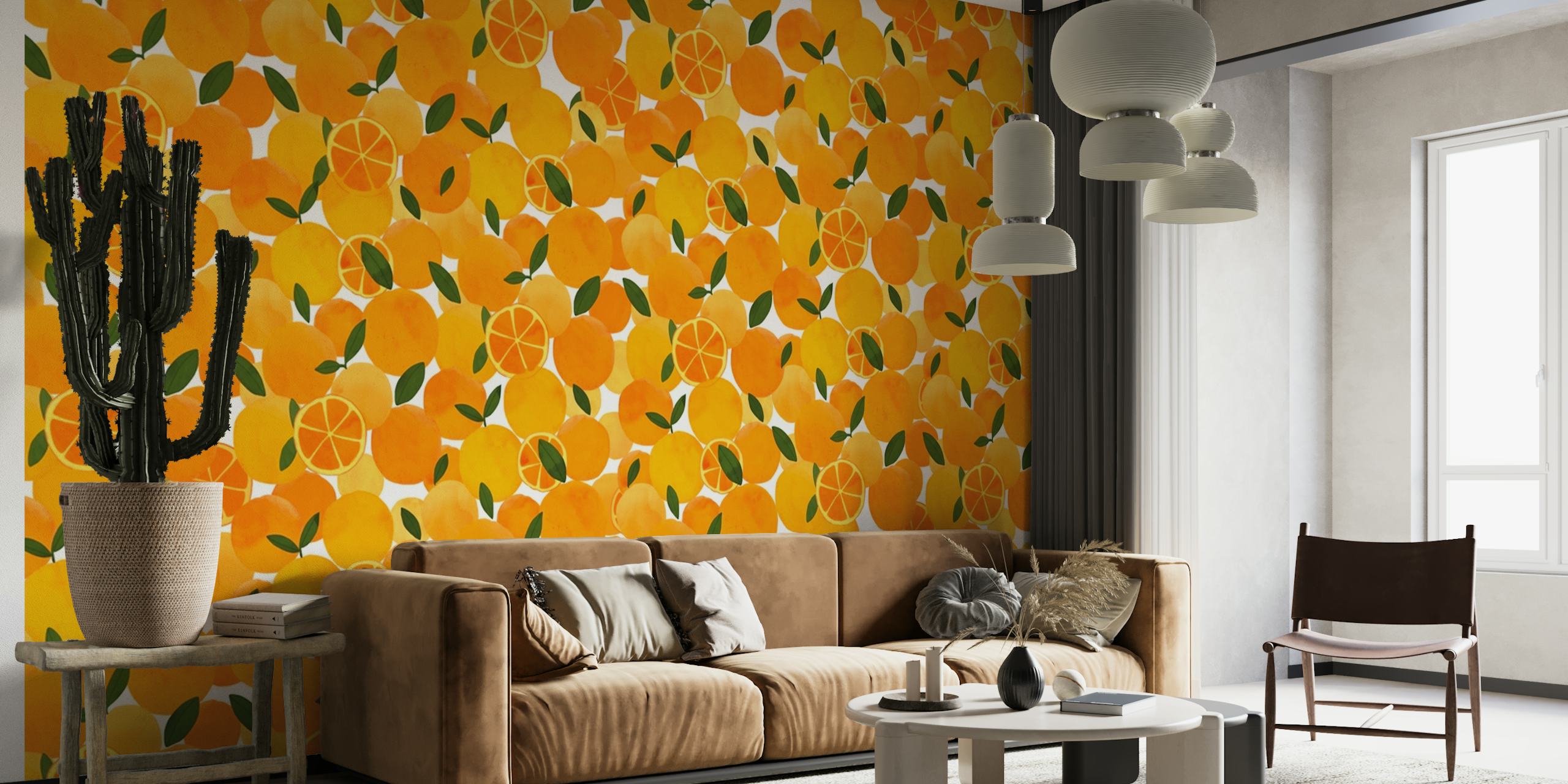 Oranges pattern behang