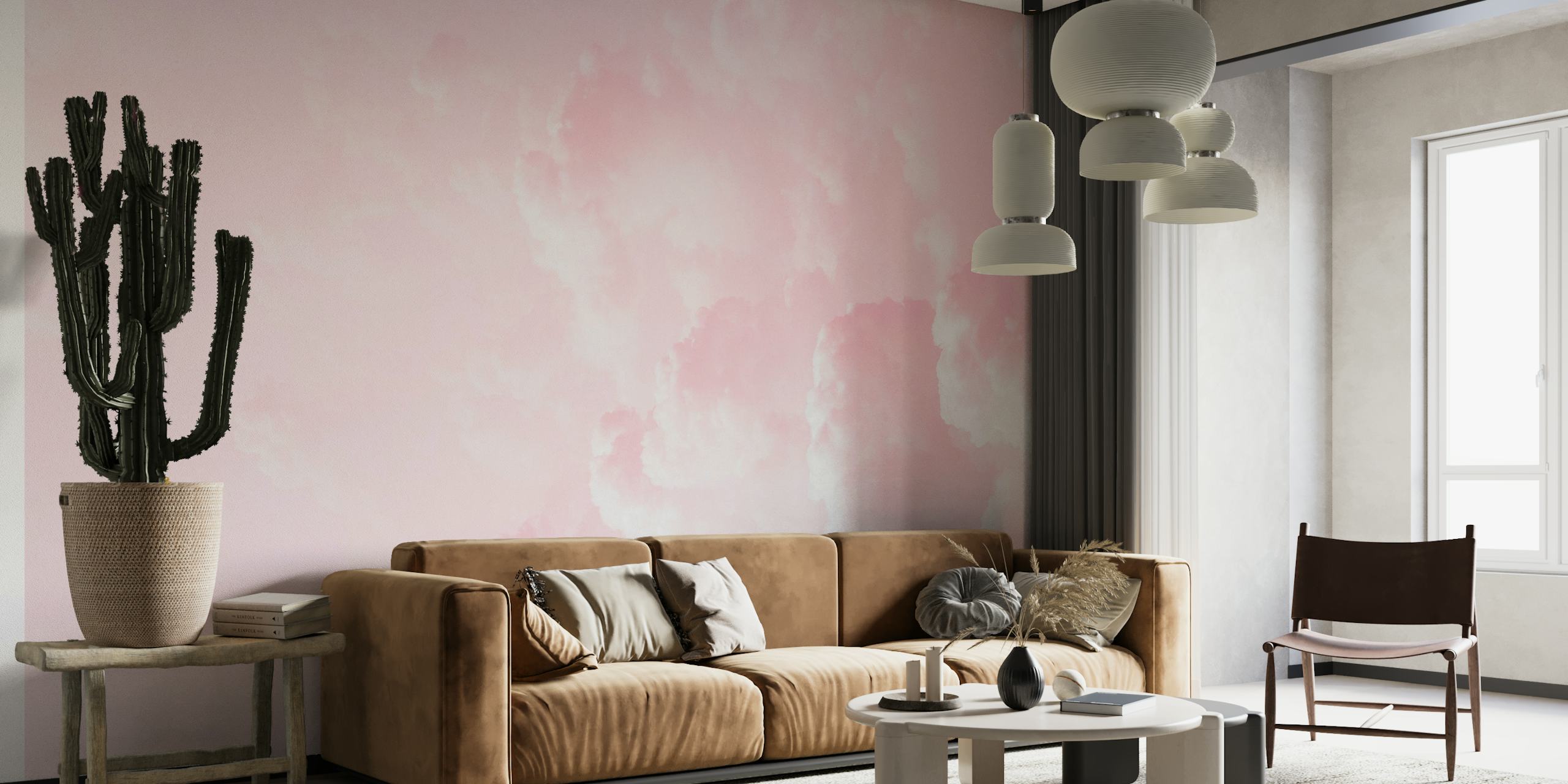 Papel de parede Pink Clouds III em um quarto