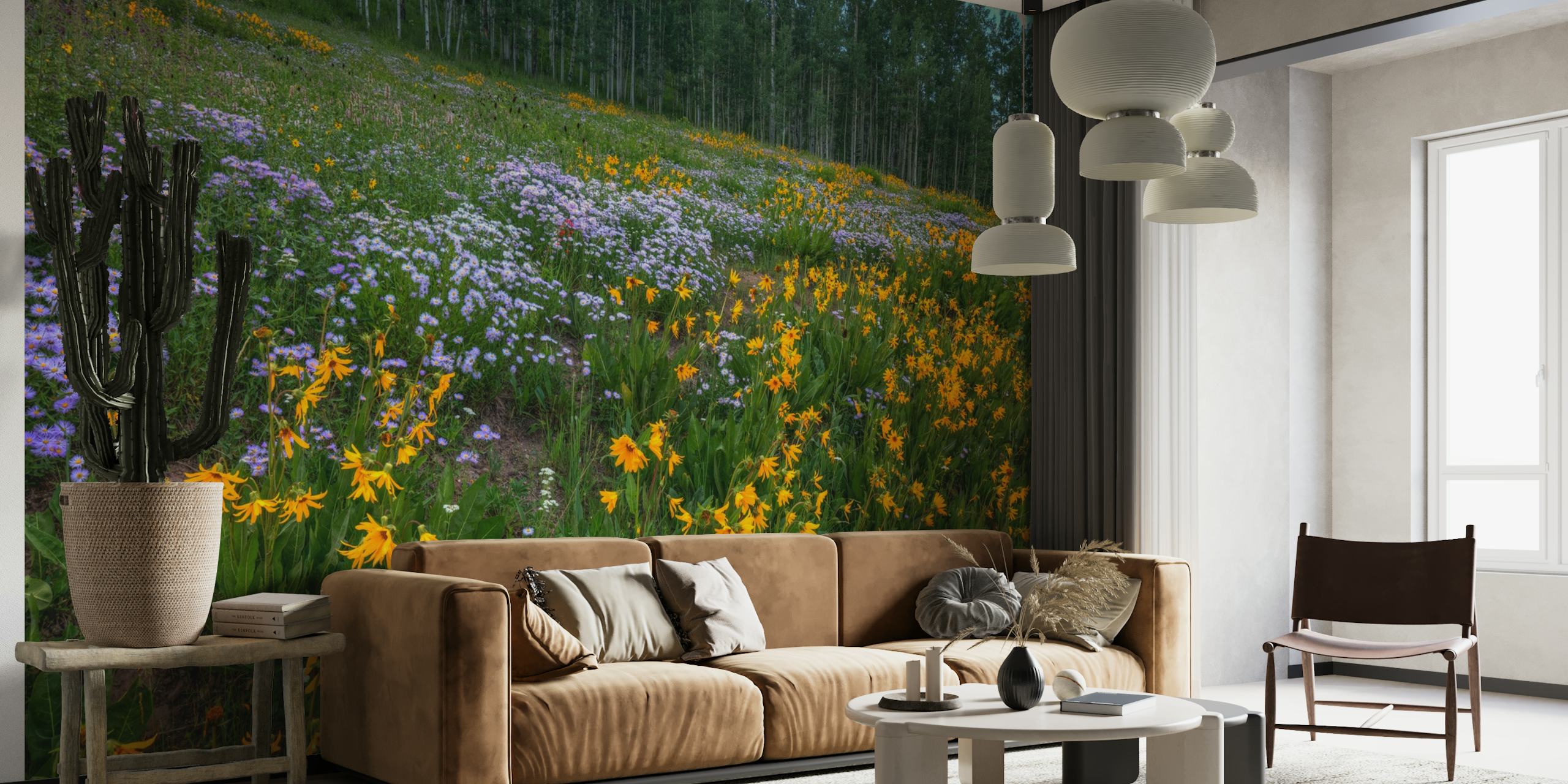 A Hillside of Wildflowers wallpaper