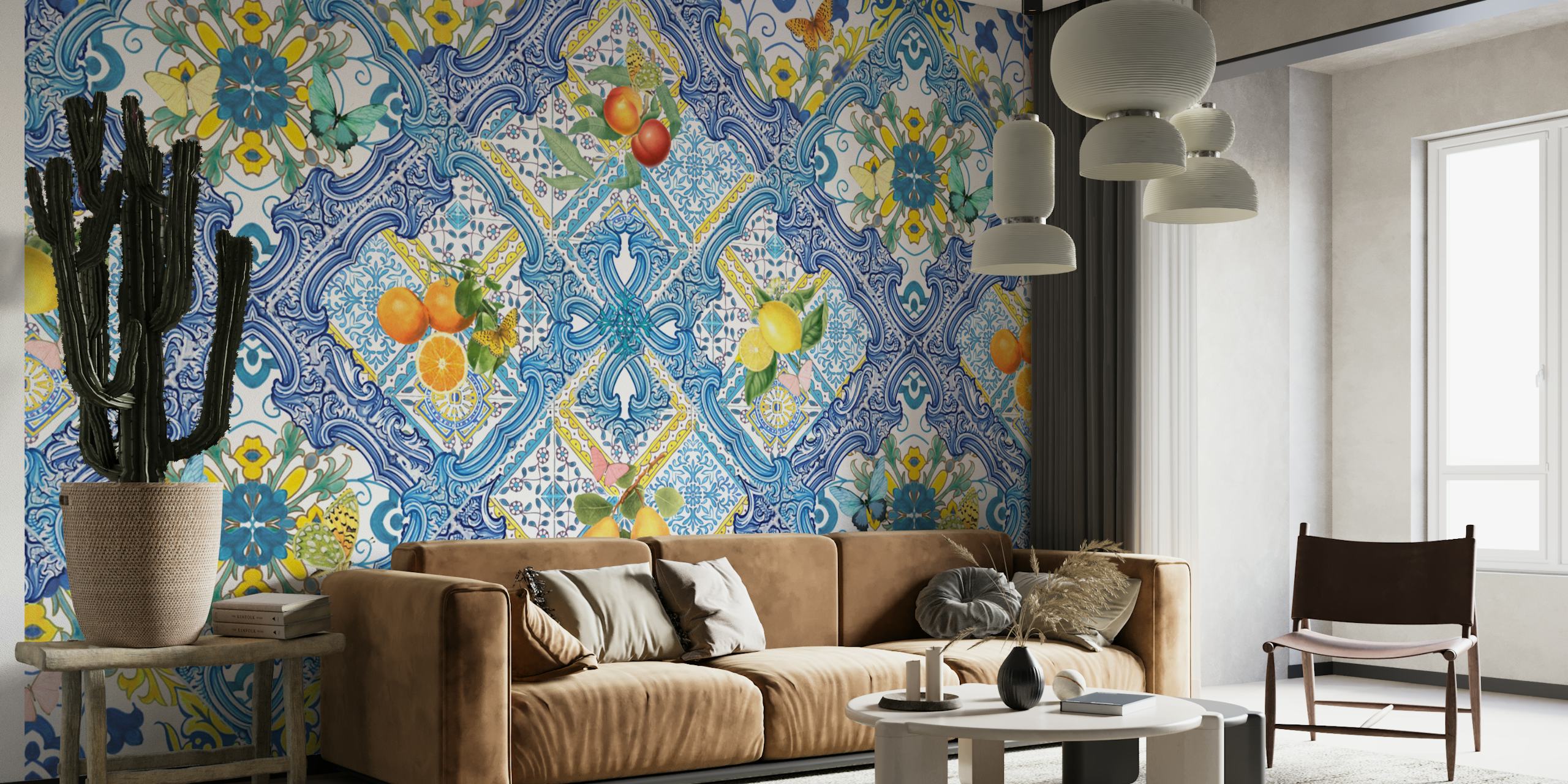 Mediterranean wallpaper con arance
