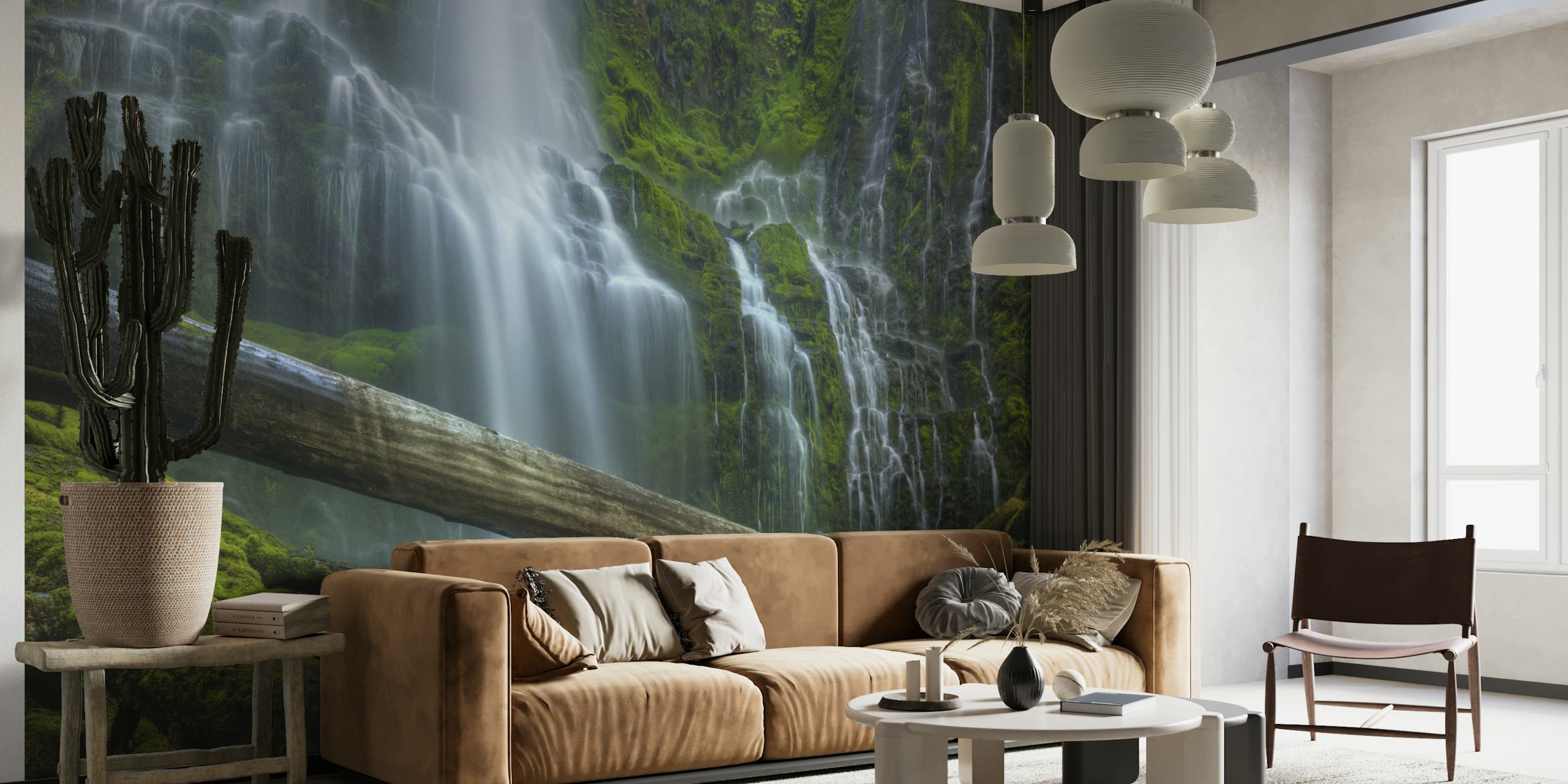Von Meer und Raum inspirierte Proxy Falls Wandkunst Tapete.