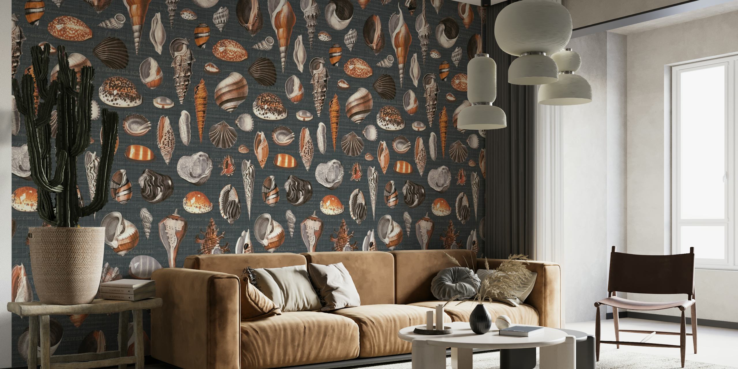 Nautilus charcoal grey rust wallpaper