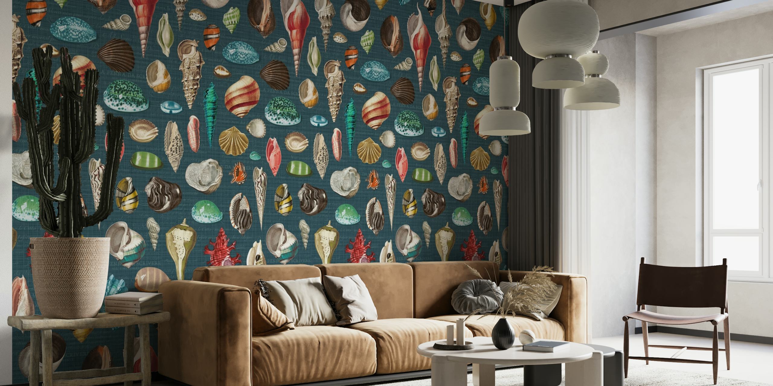 Nautilus multicolor slate blue wallpaper