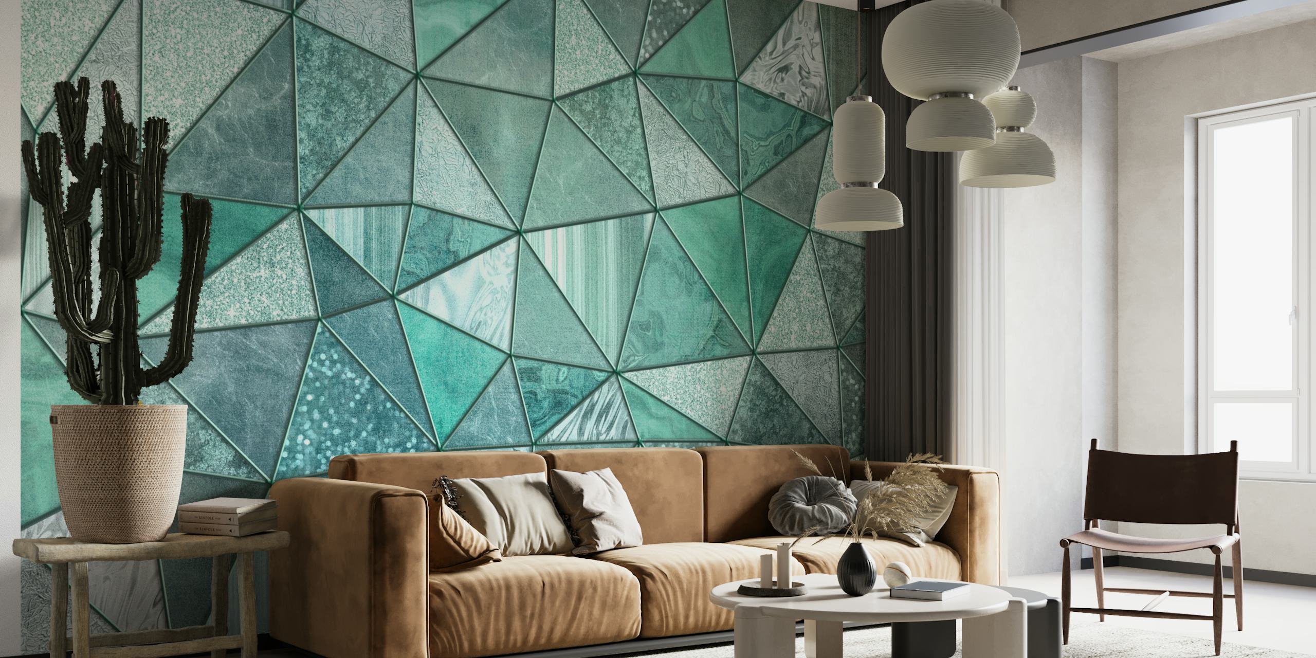 Mint Marble Stained Glass behang