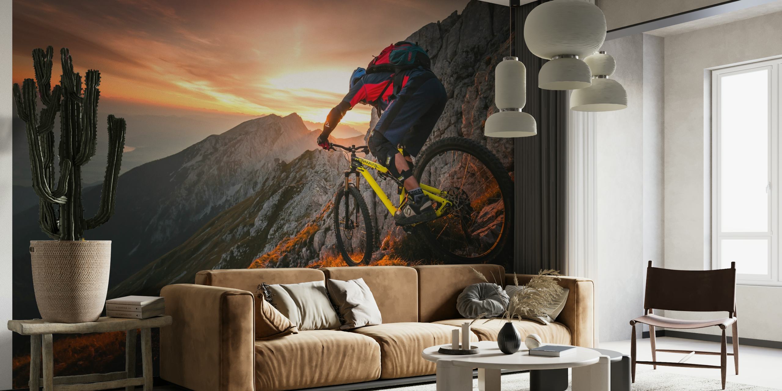 Golden hour high alpine ride wallpaper