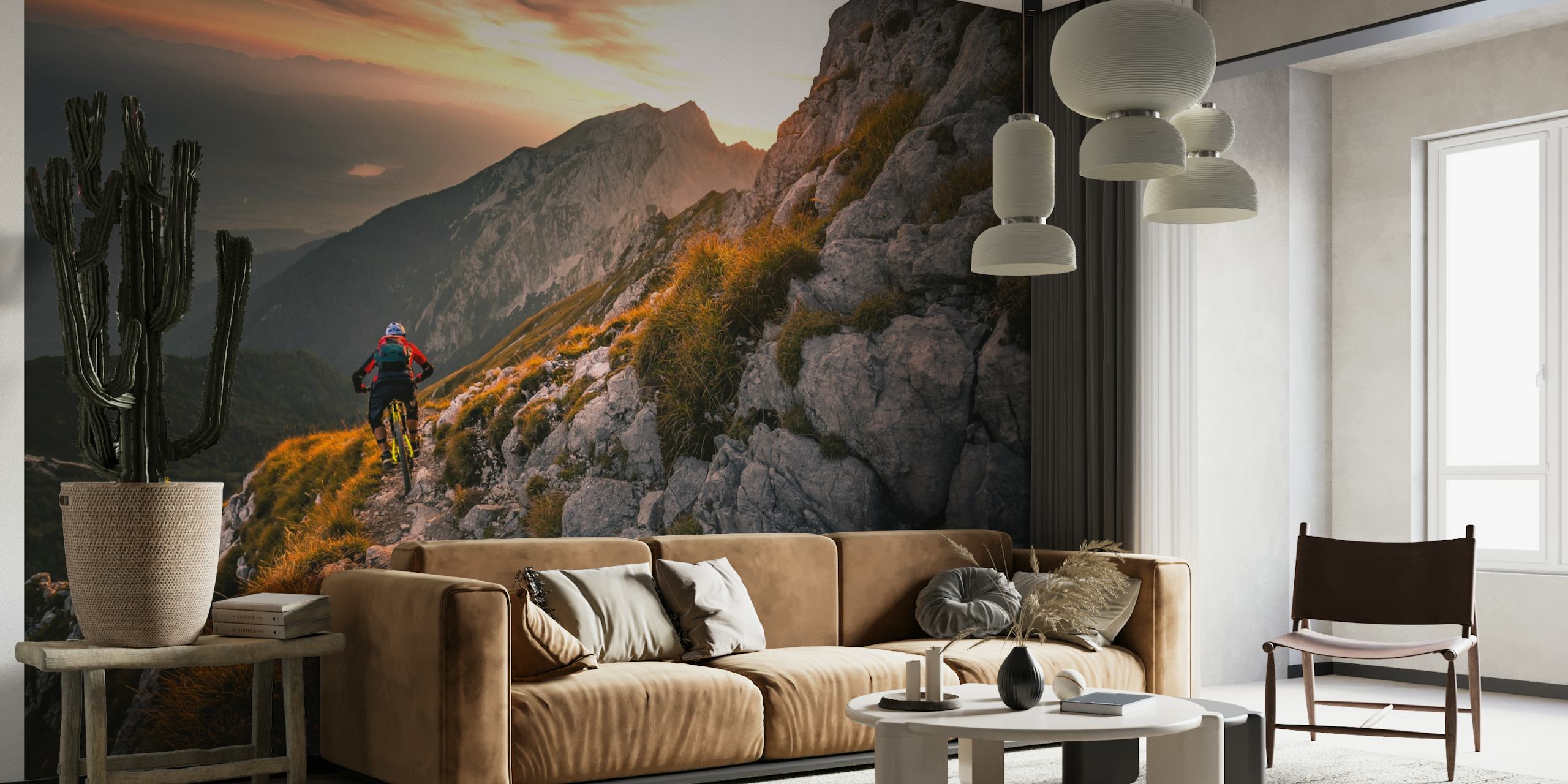 Sunset high alpine ride wallpaper
