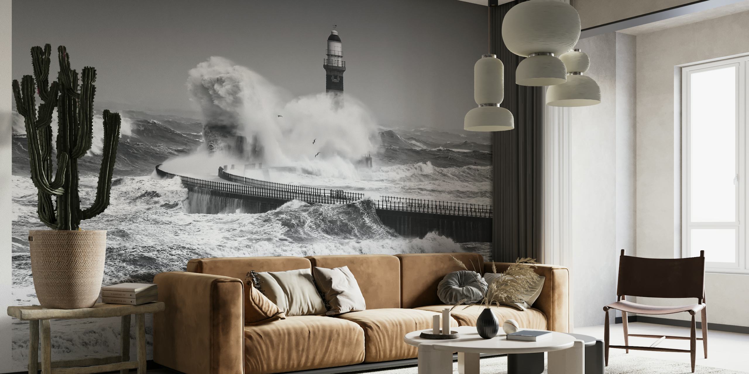papel de parede Power of the Sea em um quarto