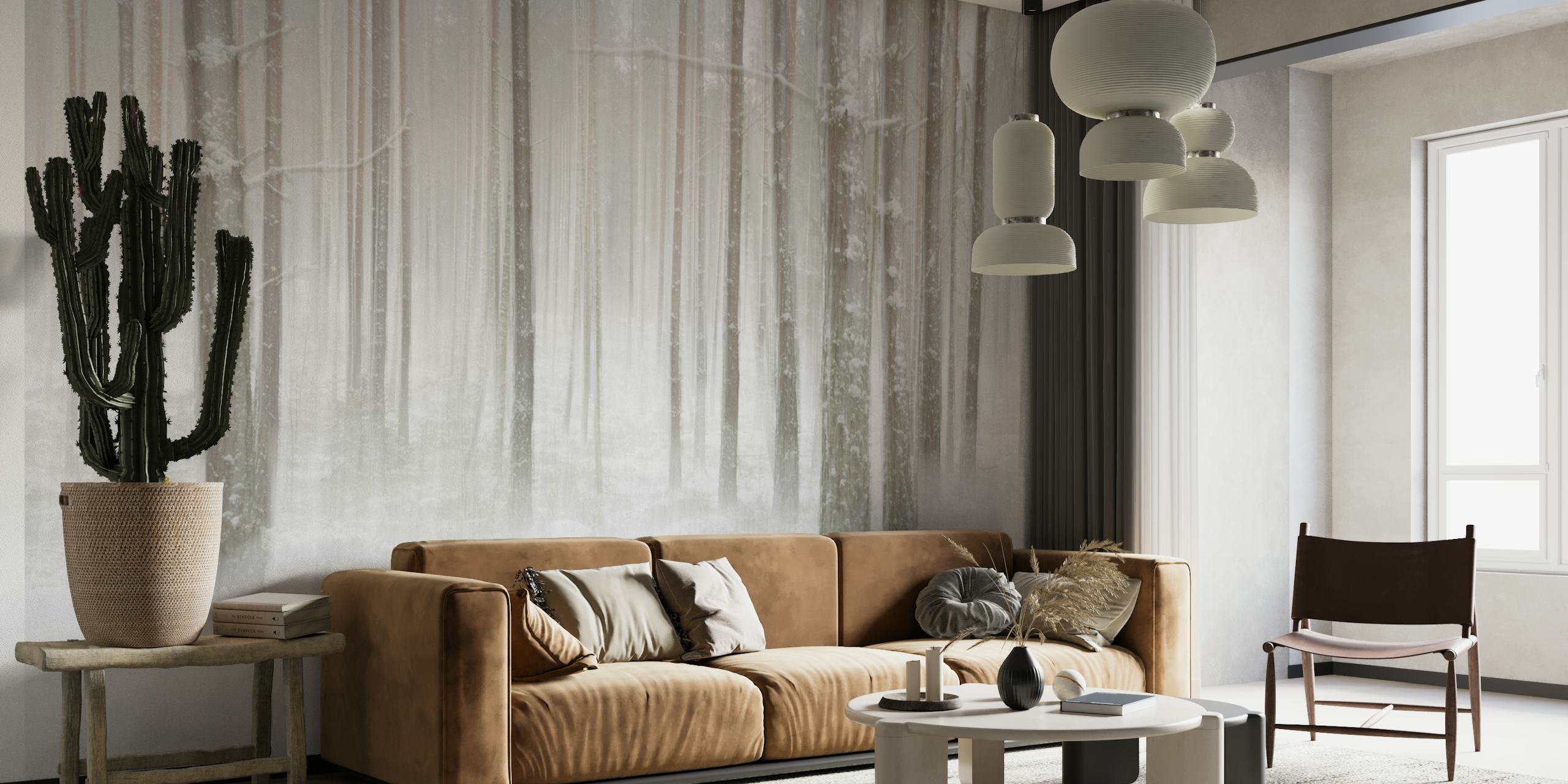 Papel pintado Winterforest en una habitación