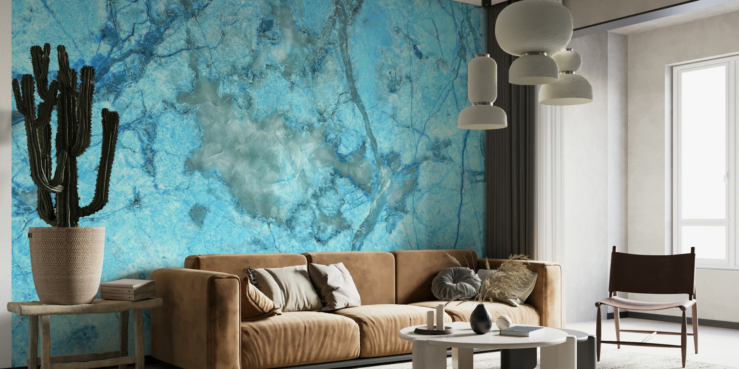 Ocean Blue Mermaid Marble papel de parede