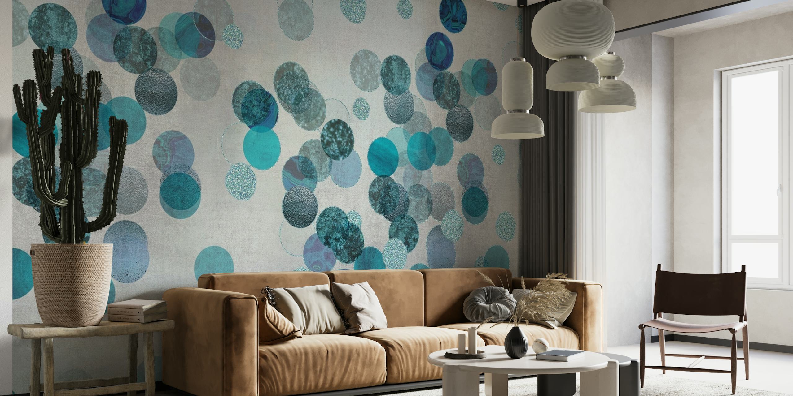 Shiny Glamour Dots Blue Aqua wallpaper
