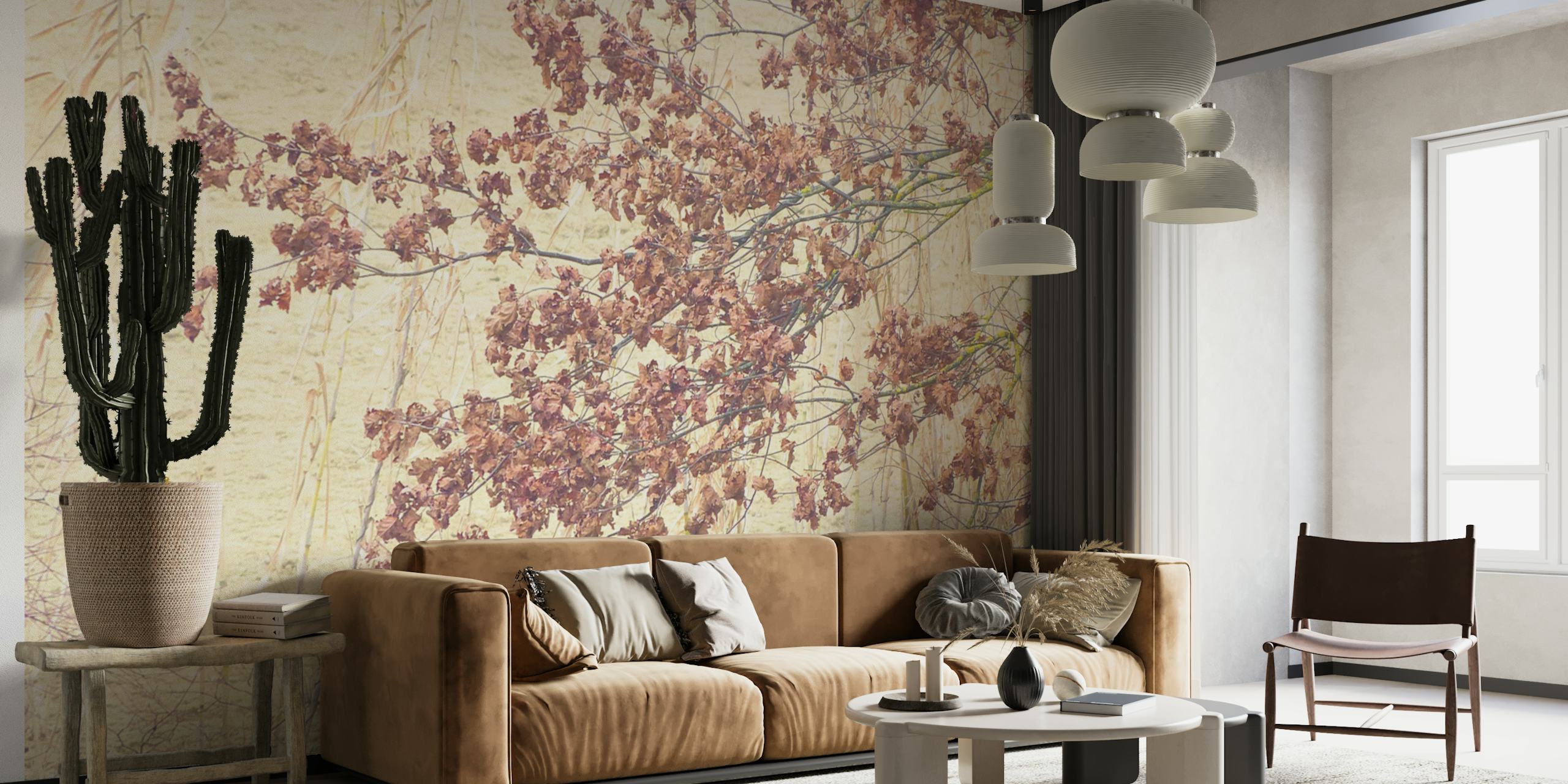 Design della carta da parati Autumn Branch in una stanza