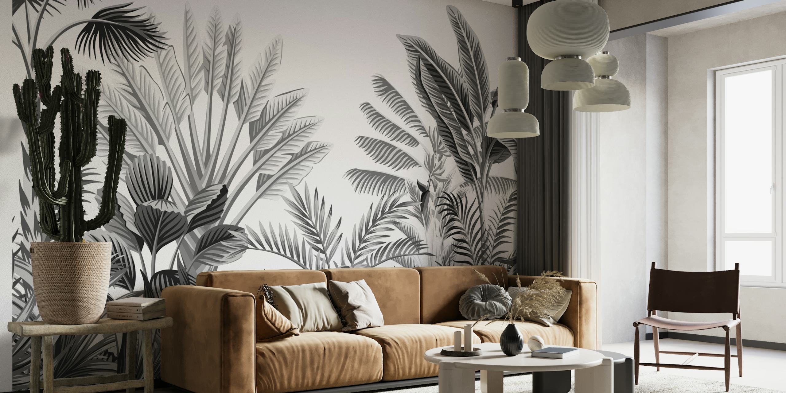 Tropical Tree 4 papel tapiz en una habitación