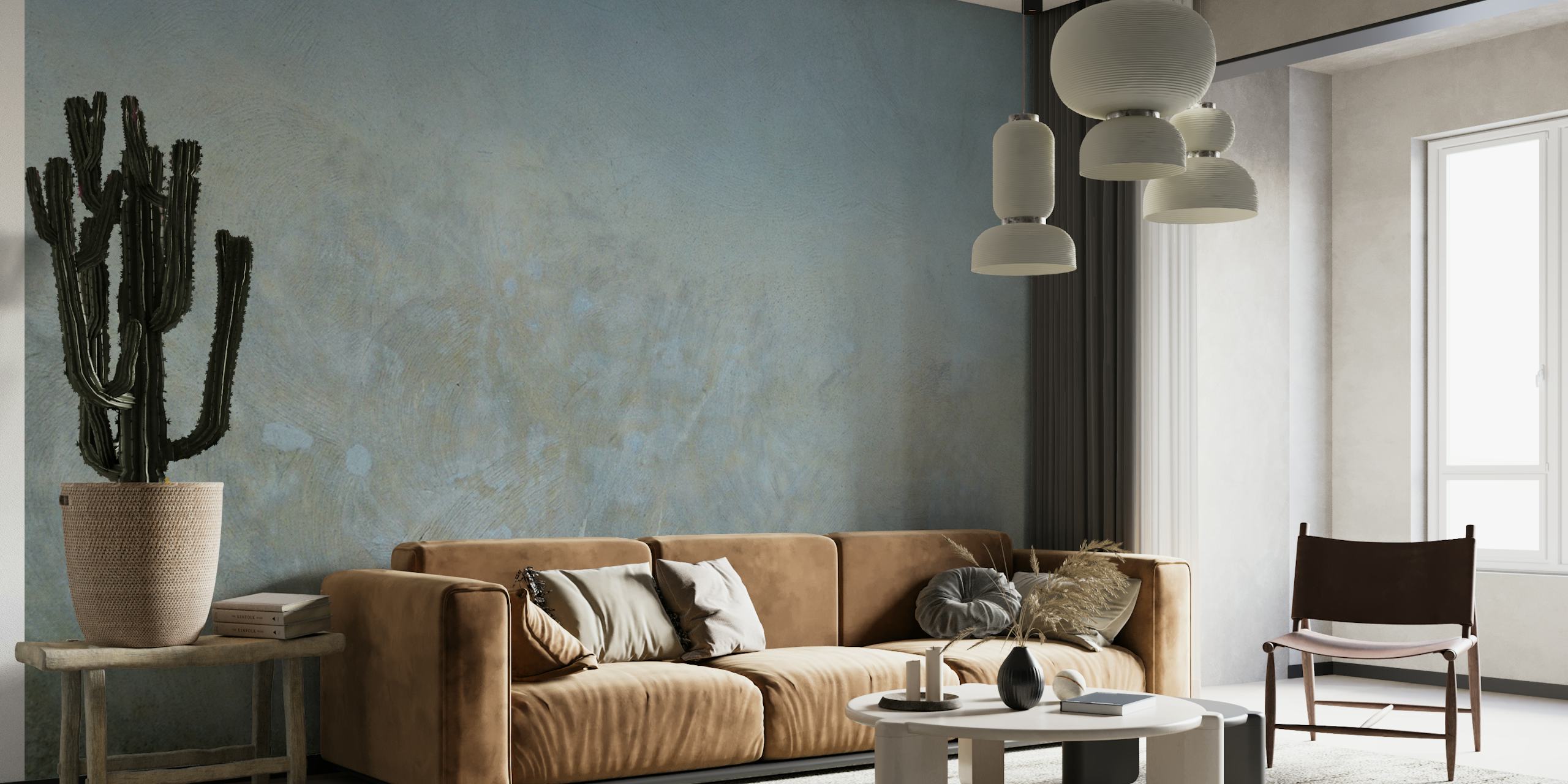Bluish Wall design i en rumsinställning
