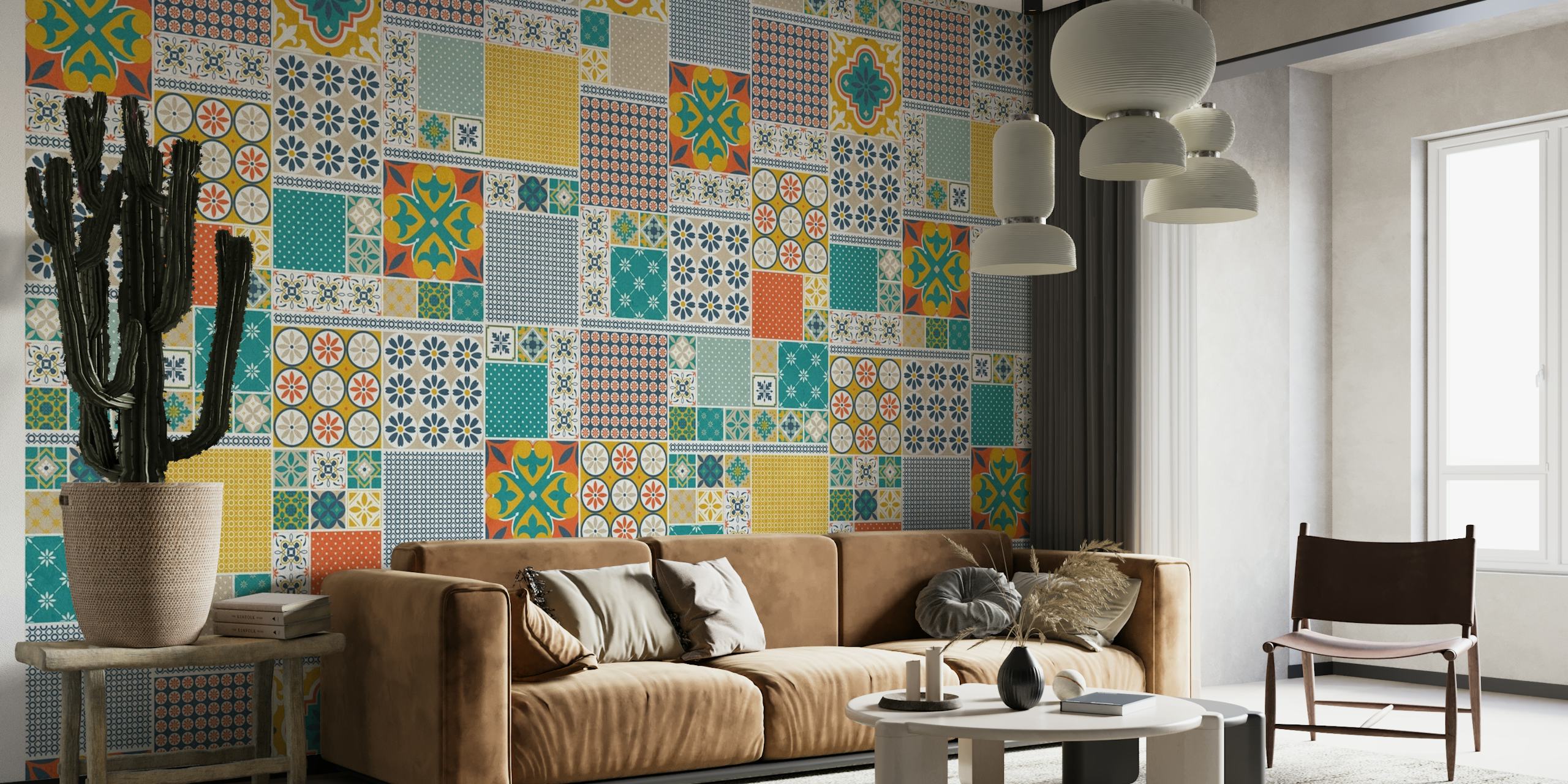 Alhambra Tiles Multicolour papel pintado