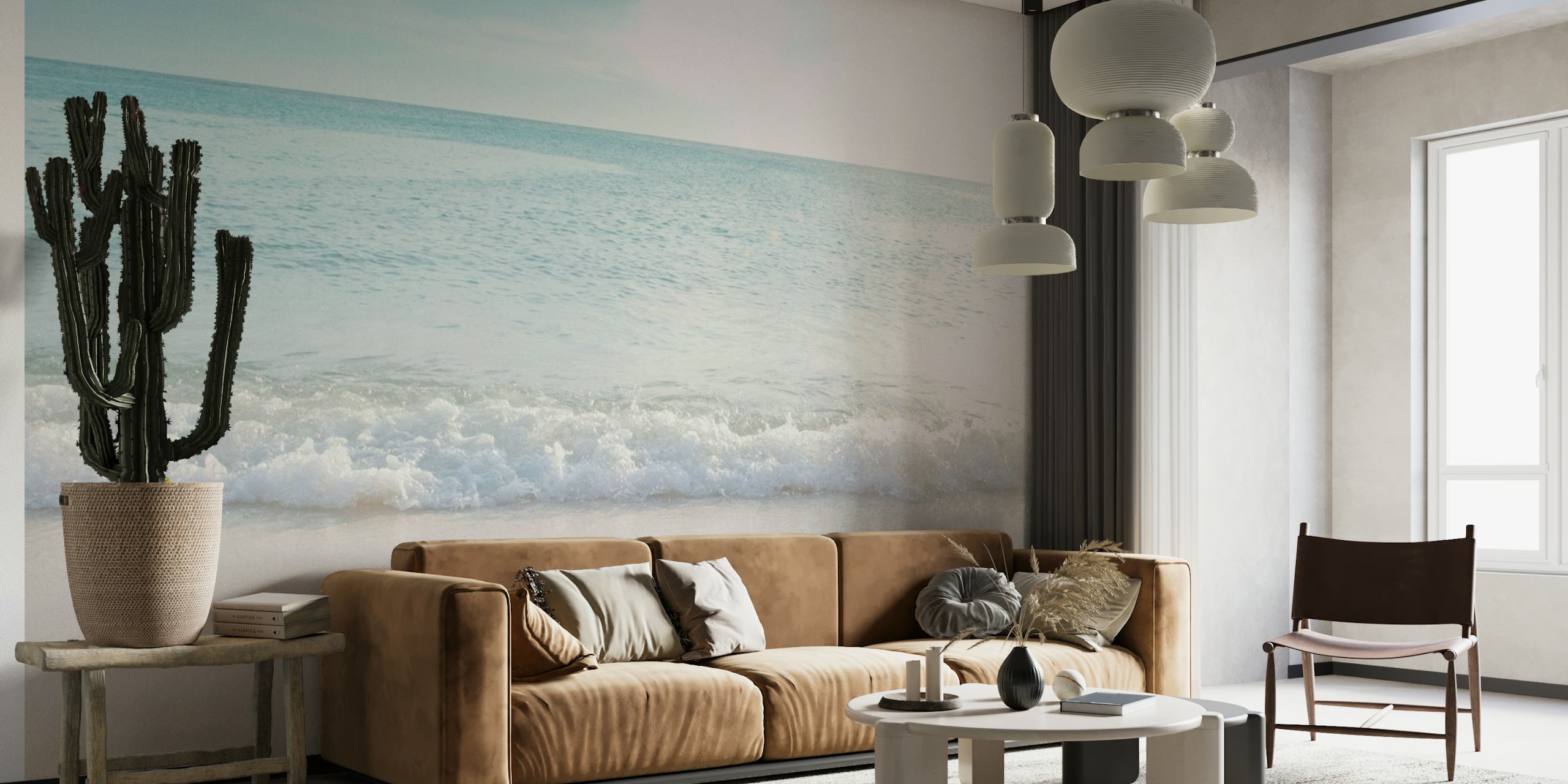 Soft Pastel Ocean Waves 3 wallpaper