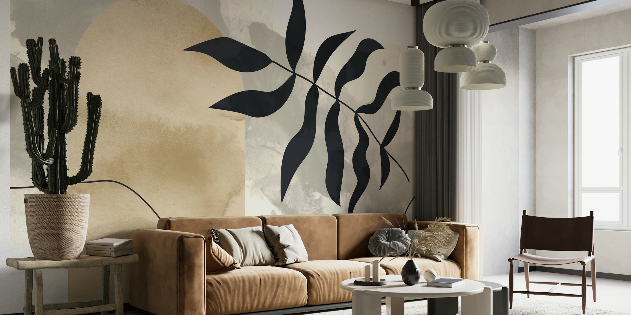 Tapeta Mid Century Florals v pokoji