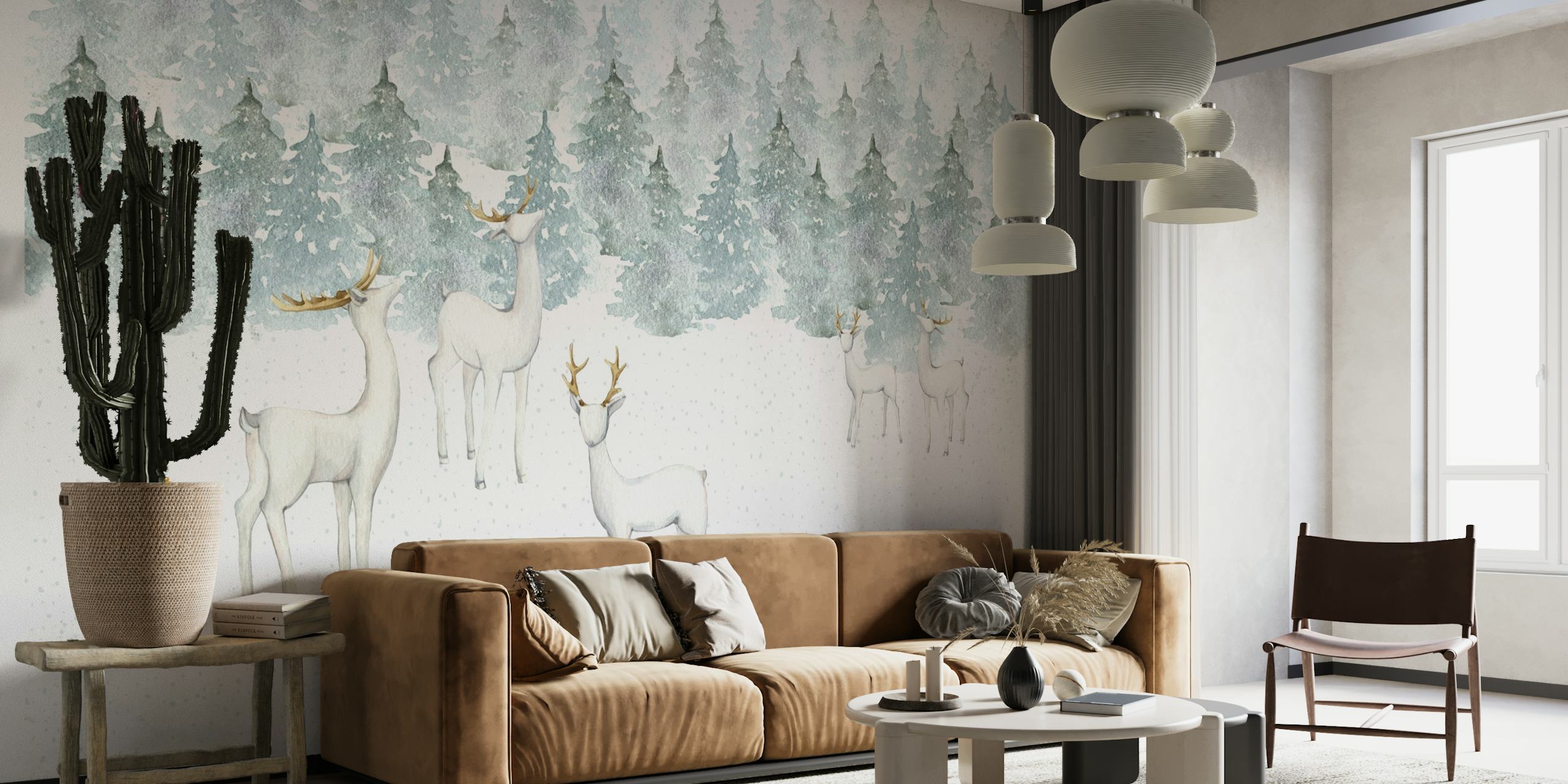 Snowy Winter Forest behang