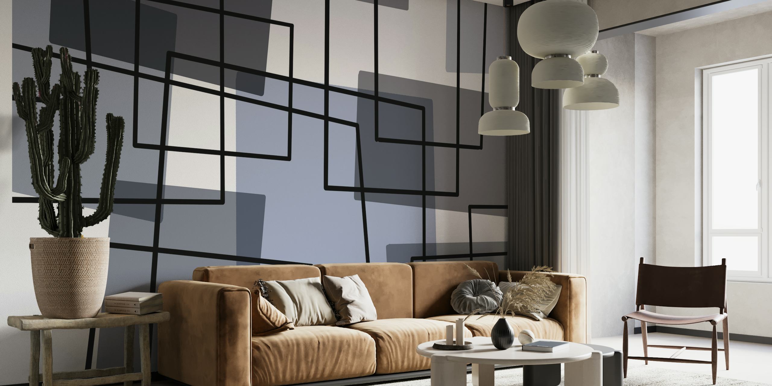 Minimal Grey Square Geometry wallpaper