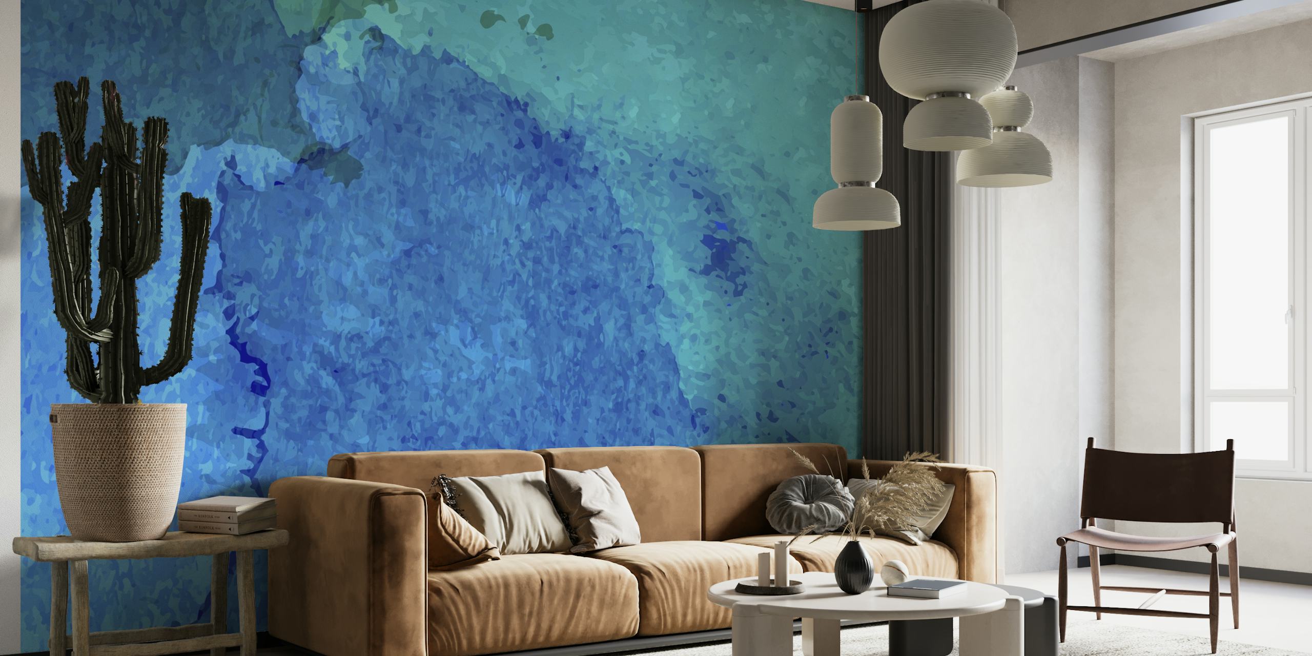 Watercolor Turquoise Indigo wallpaper