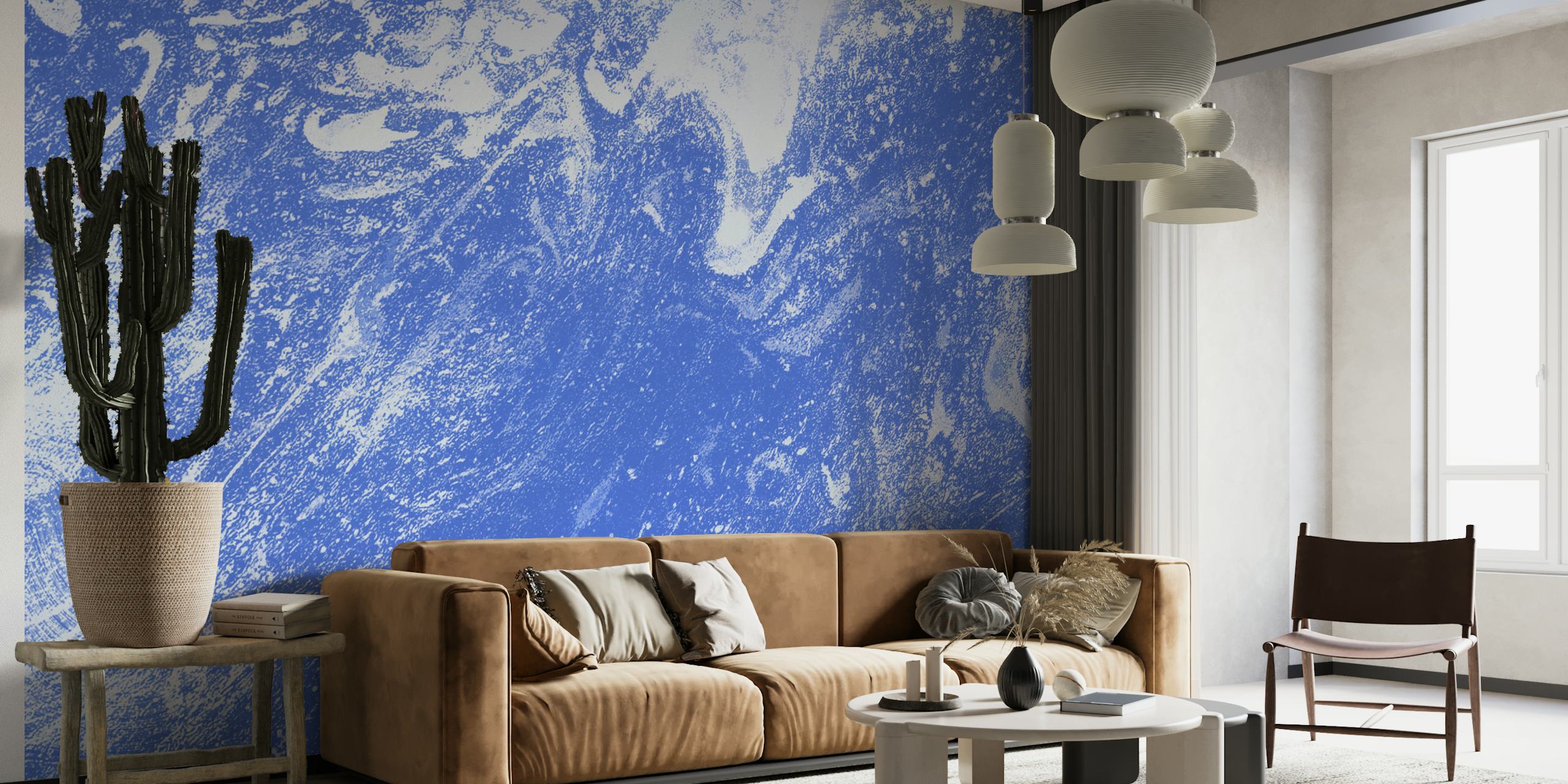 Carta da parati Texture Navy esposta in una stanza
