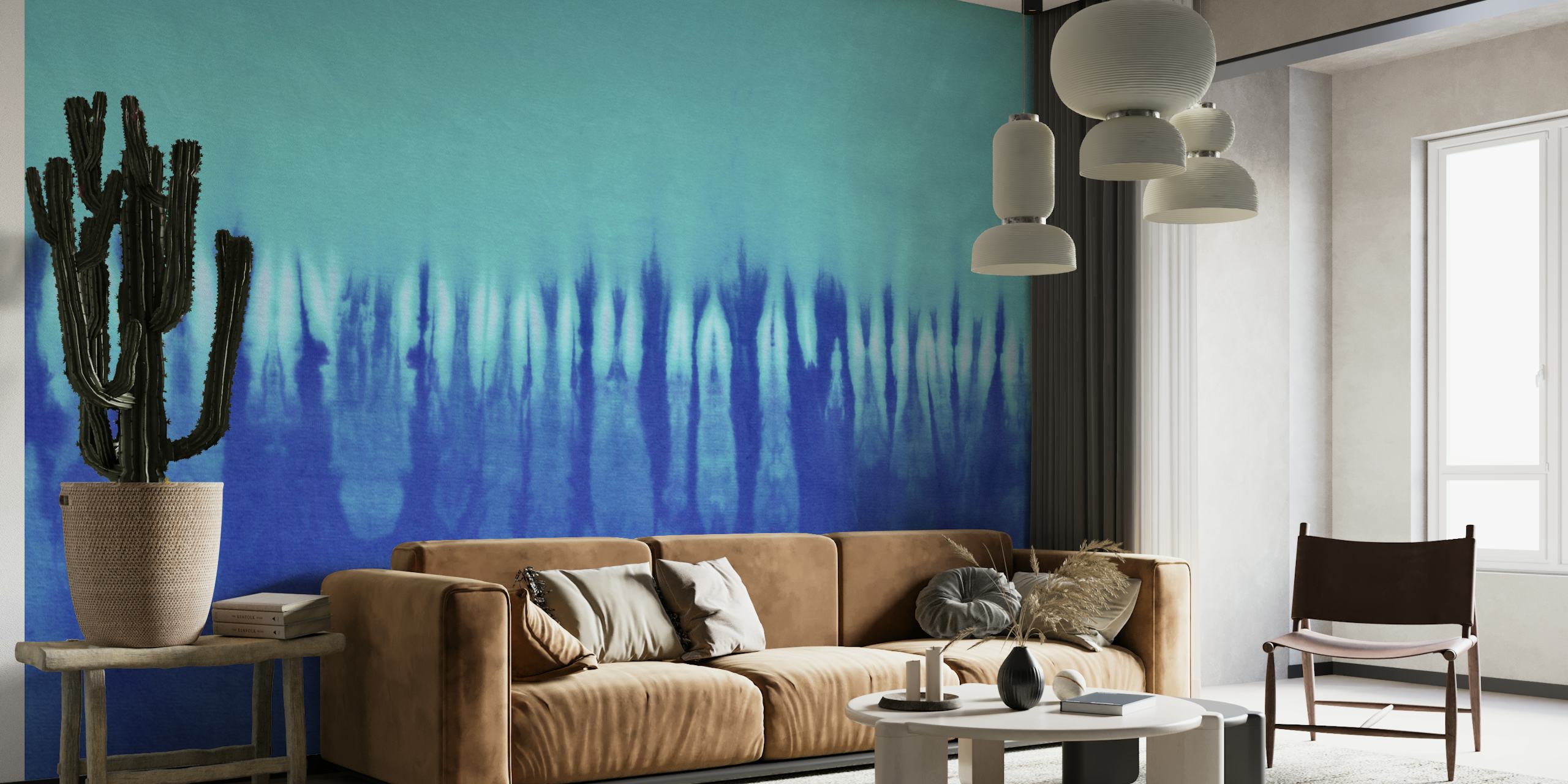 Blue tie dye wallpaper