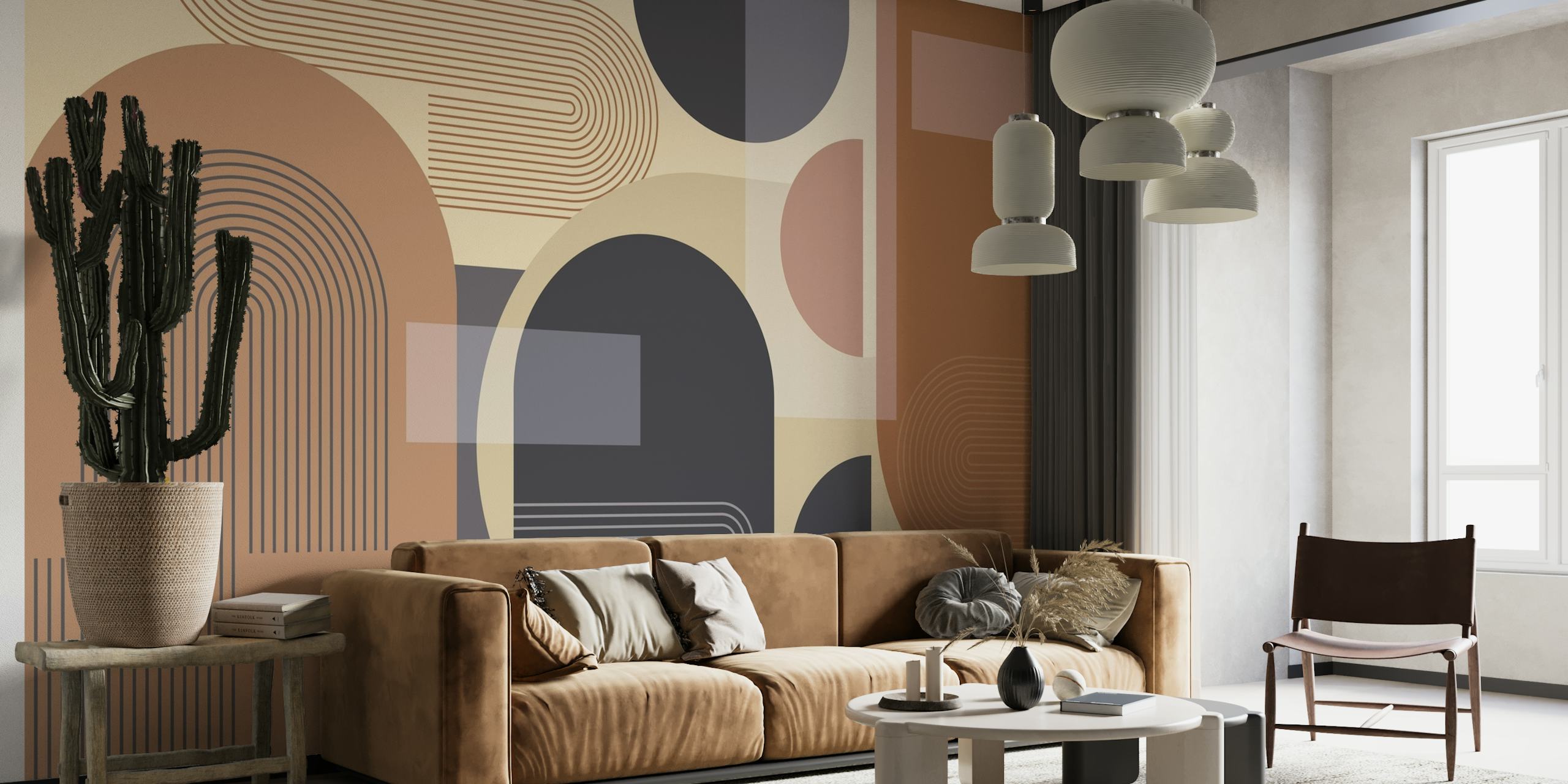 Mid Century Abstract Arches wallpaper