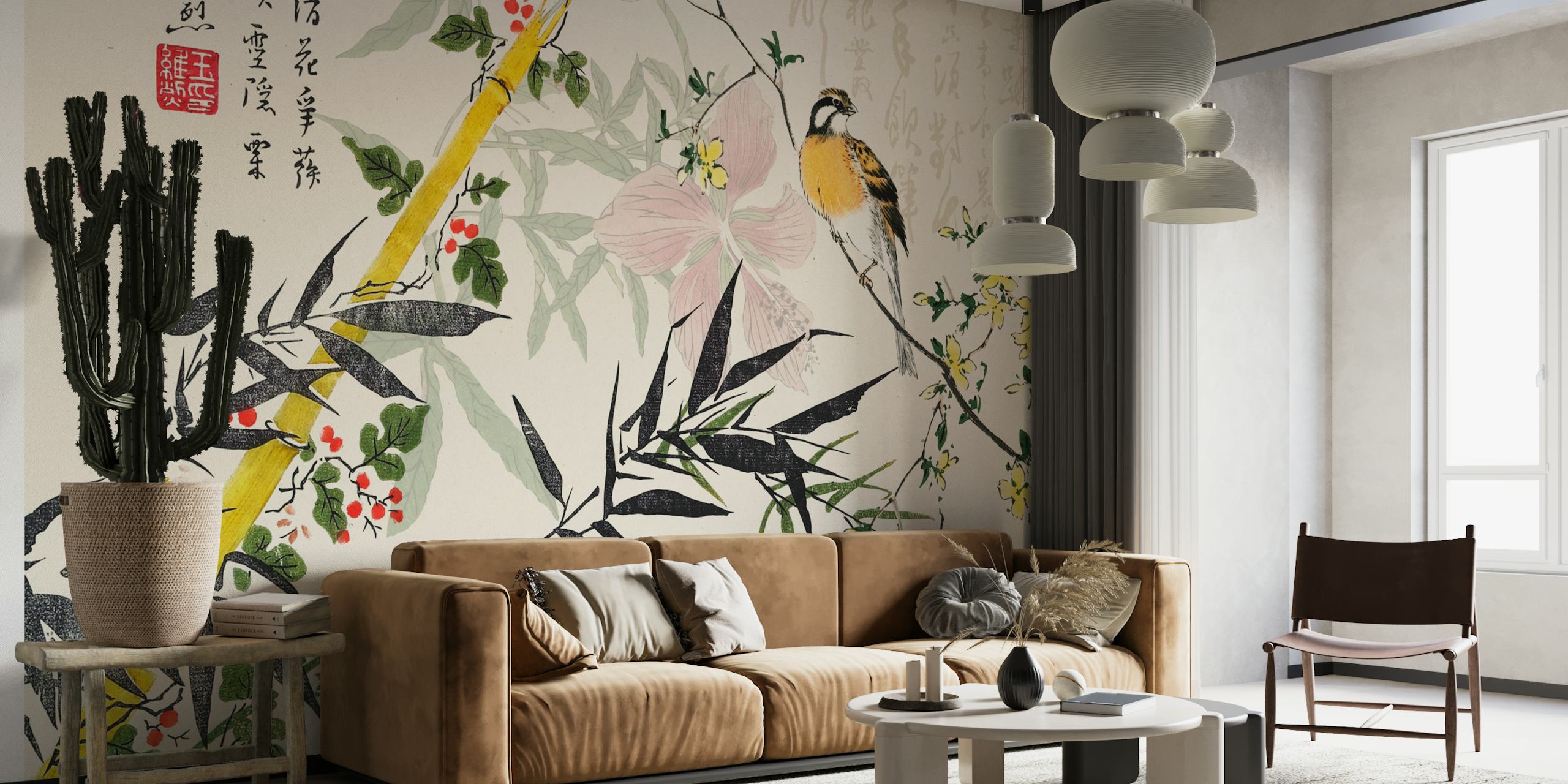 Bamboo Chinoiserie tapeta u sobi