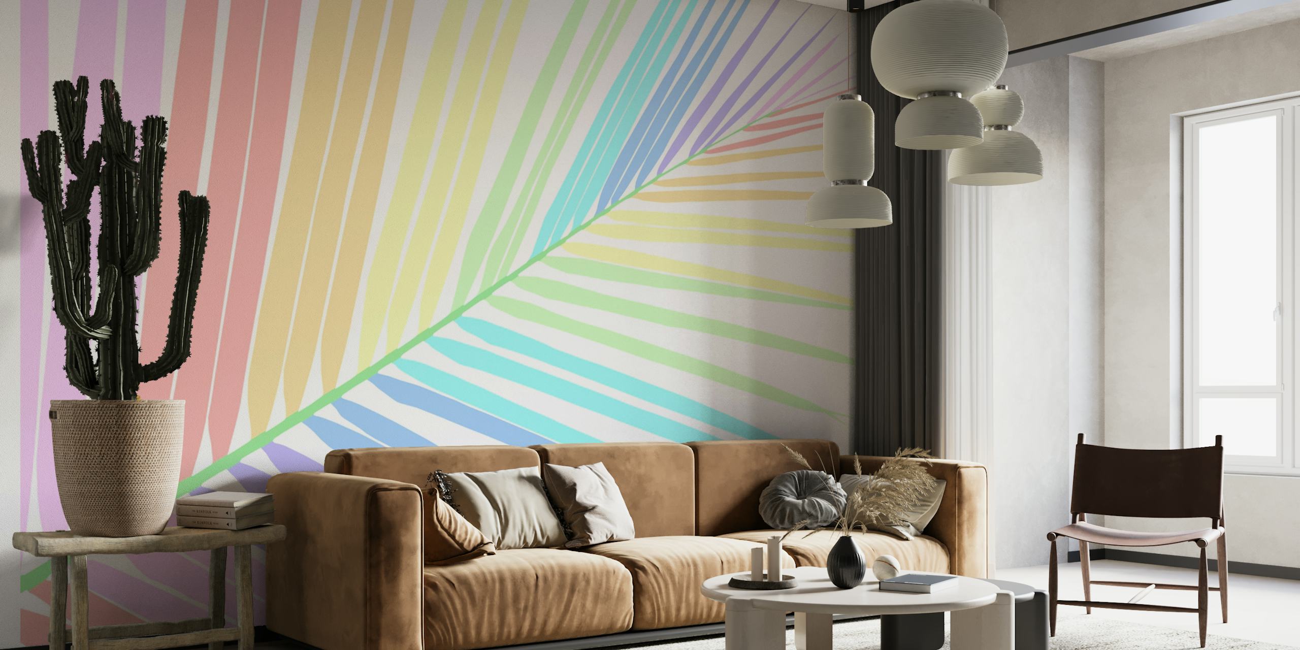 Rainbow Palm Leaf 2 wallpaper