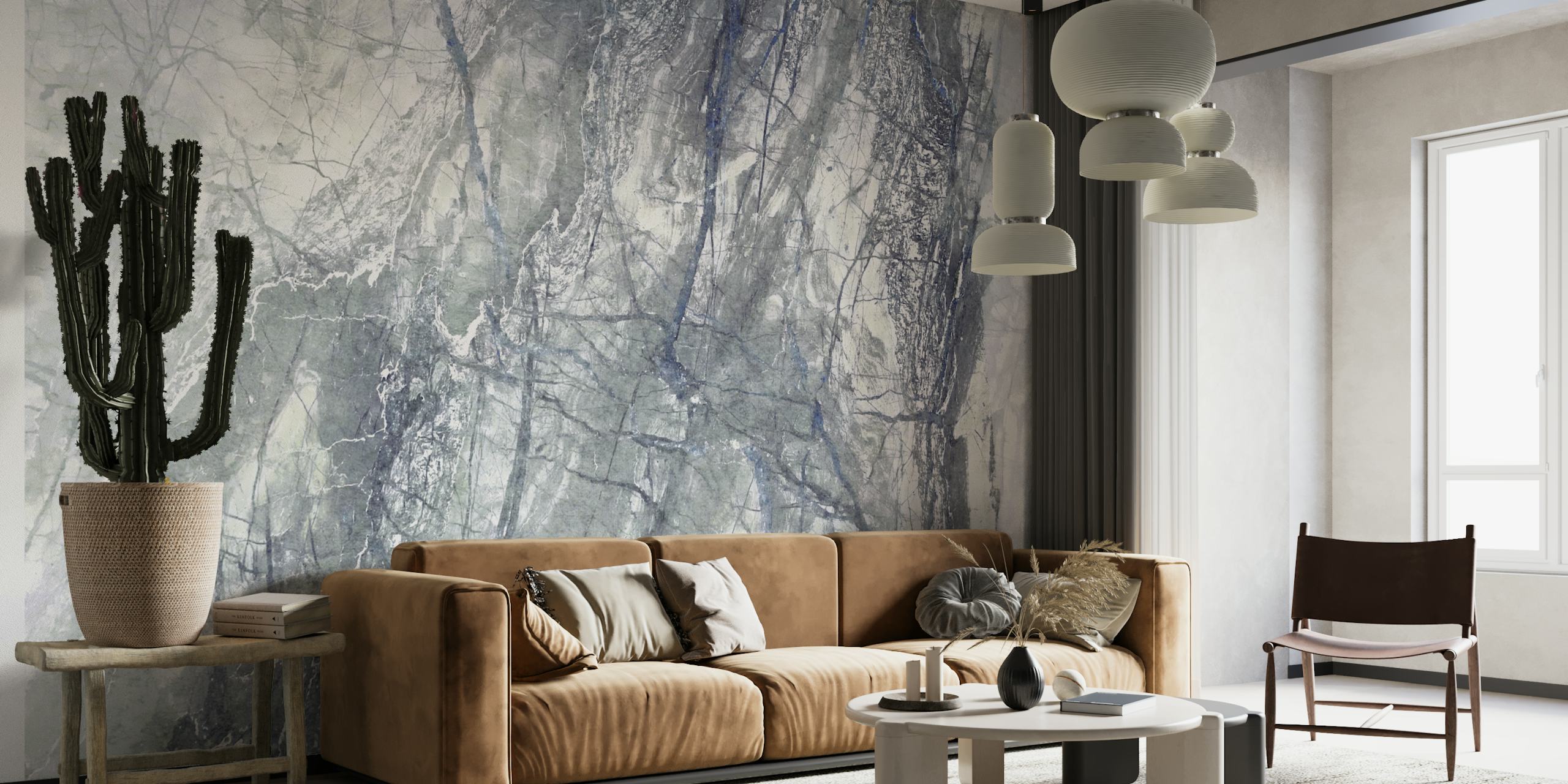 Grey marble pattern with streaks of dark and light tones wall mural