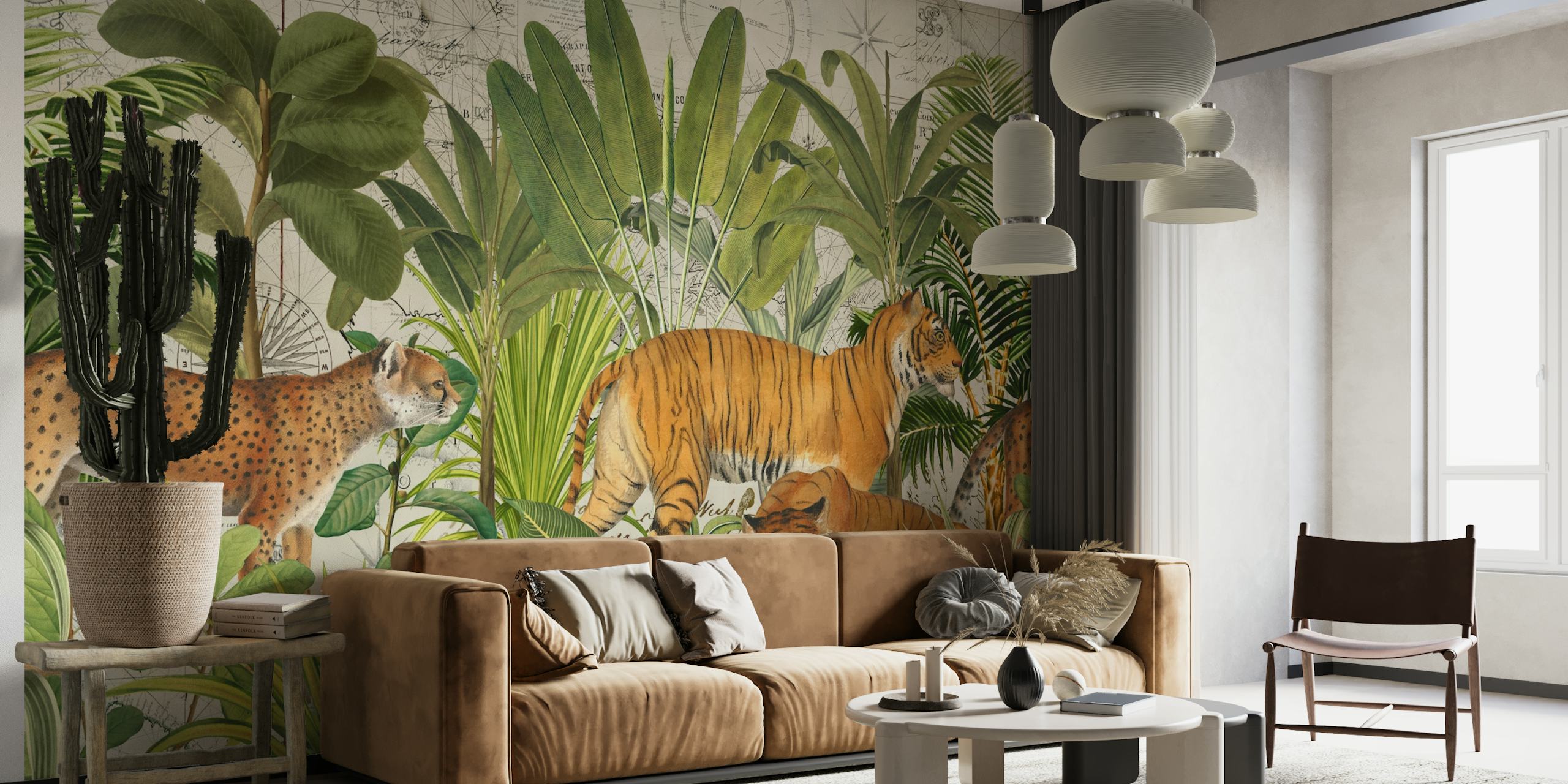 Vintage Tiger Jungle 2 wallpaper