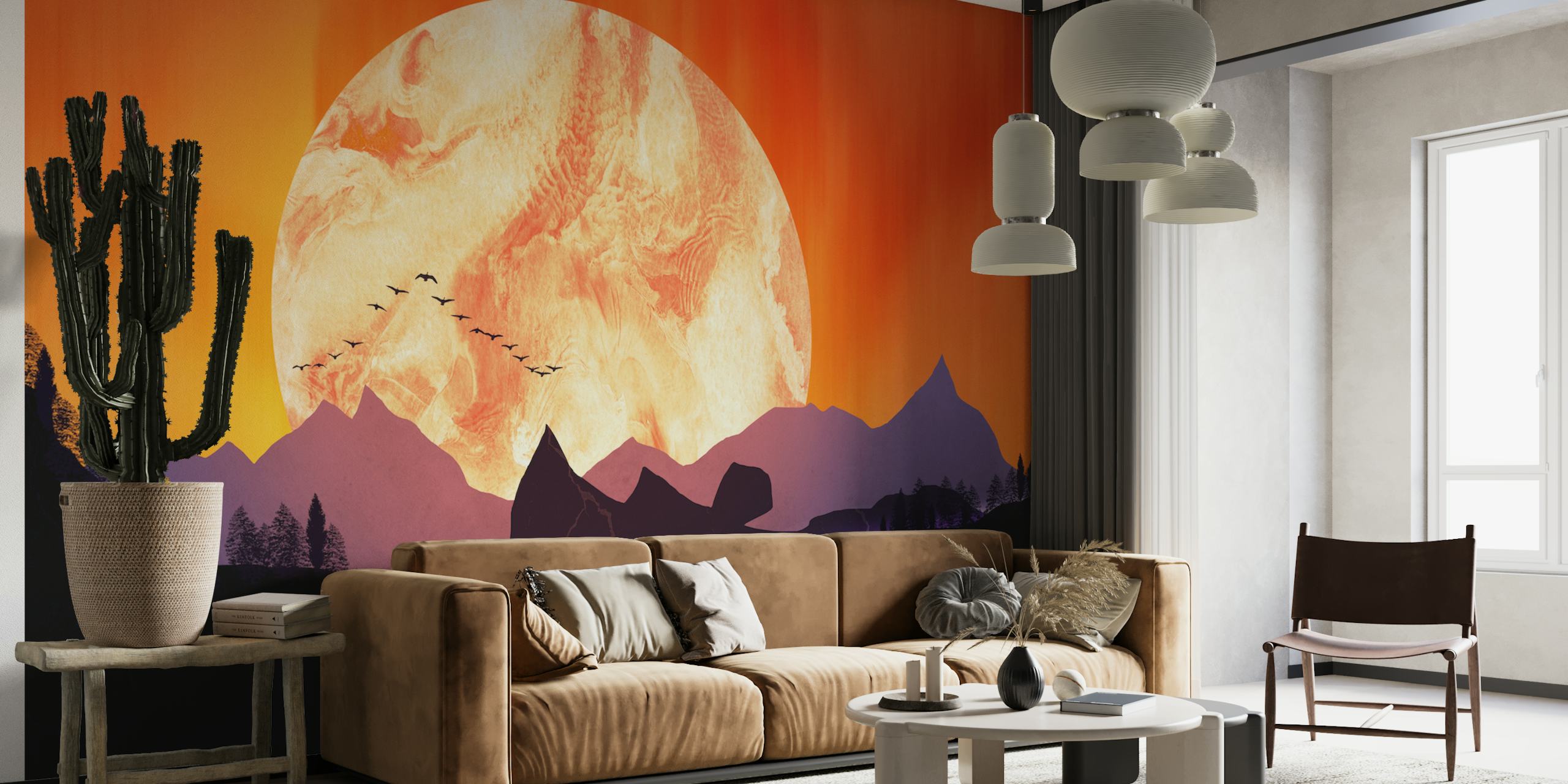 Wallpaper Sunset up the mountains u sobi