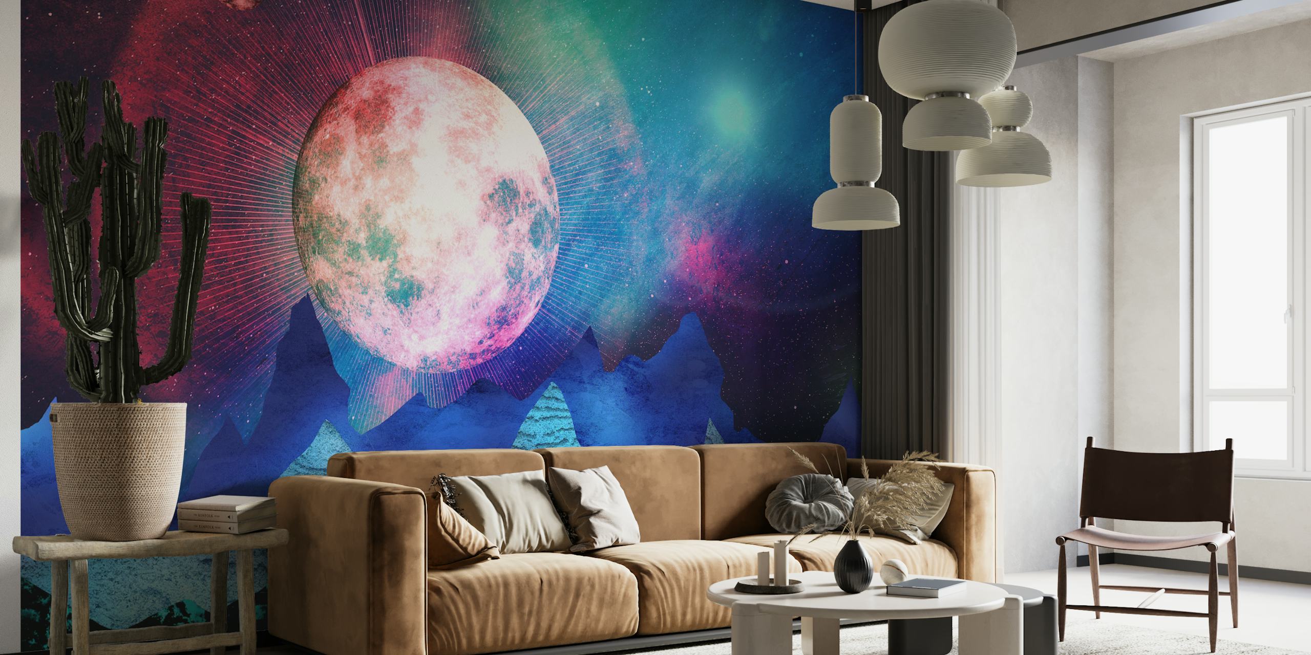 Kosmisk tapet med livliga Planets In Space
