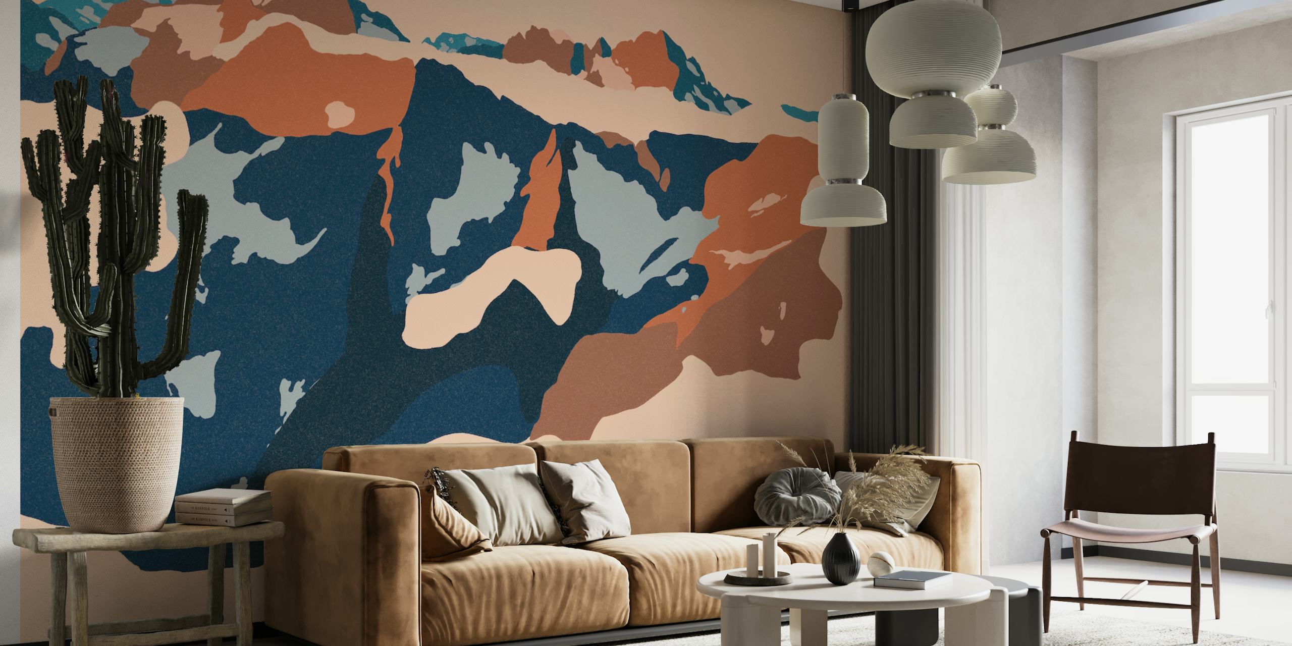 Abstract Mountaintop tapet i et rom