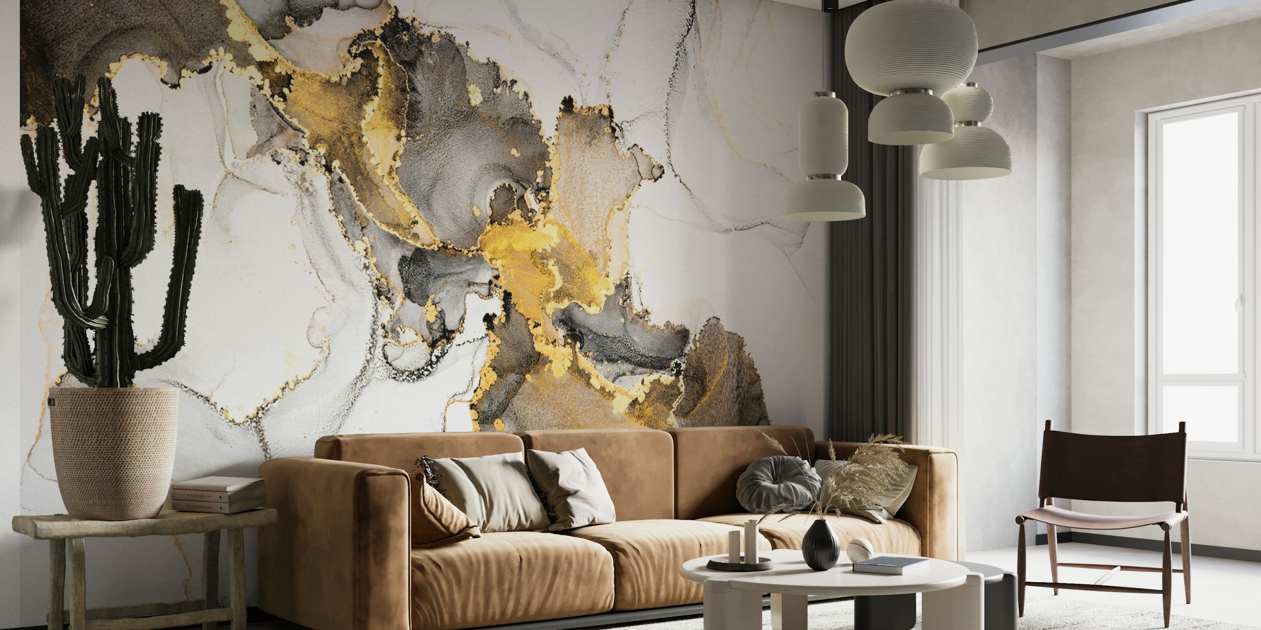 Luxury fluid art paint papel tapiz en una habitación