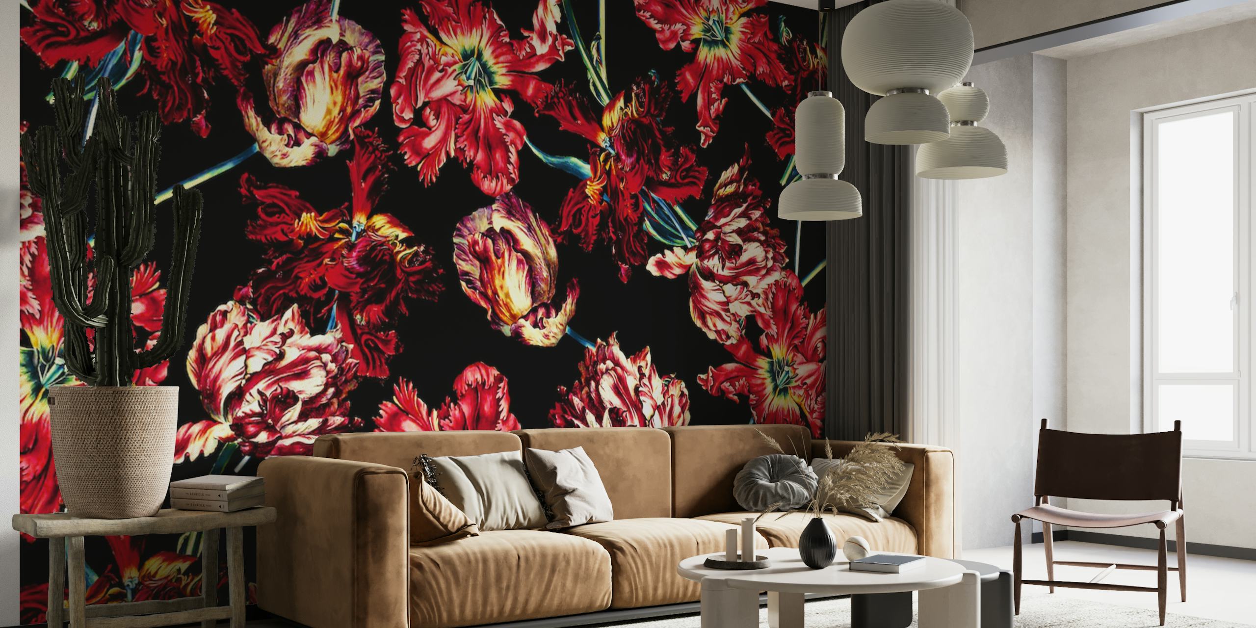 Florystyczny wzór w pokoju