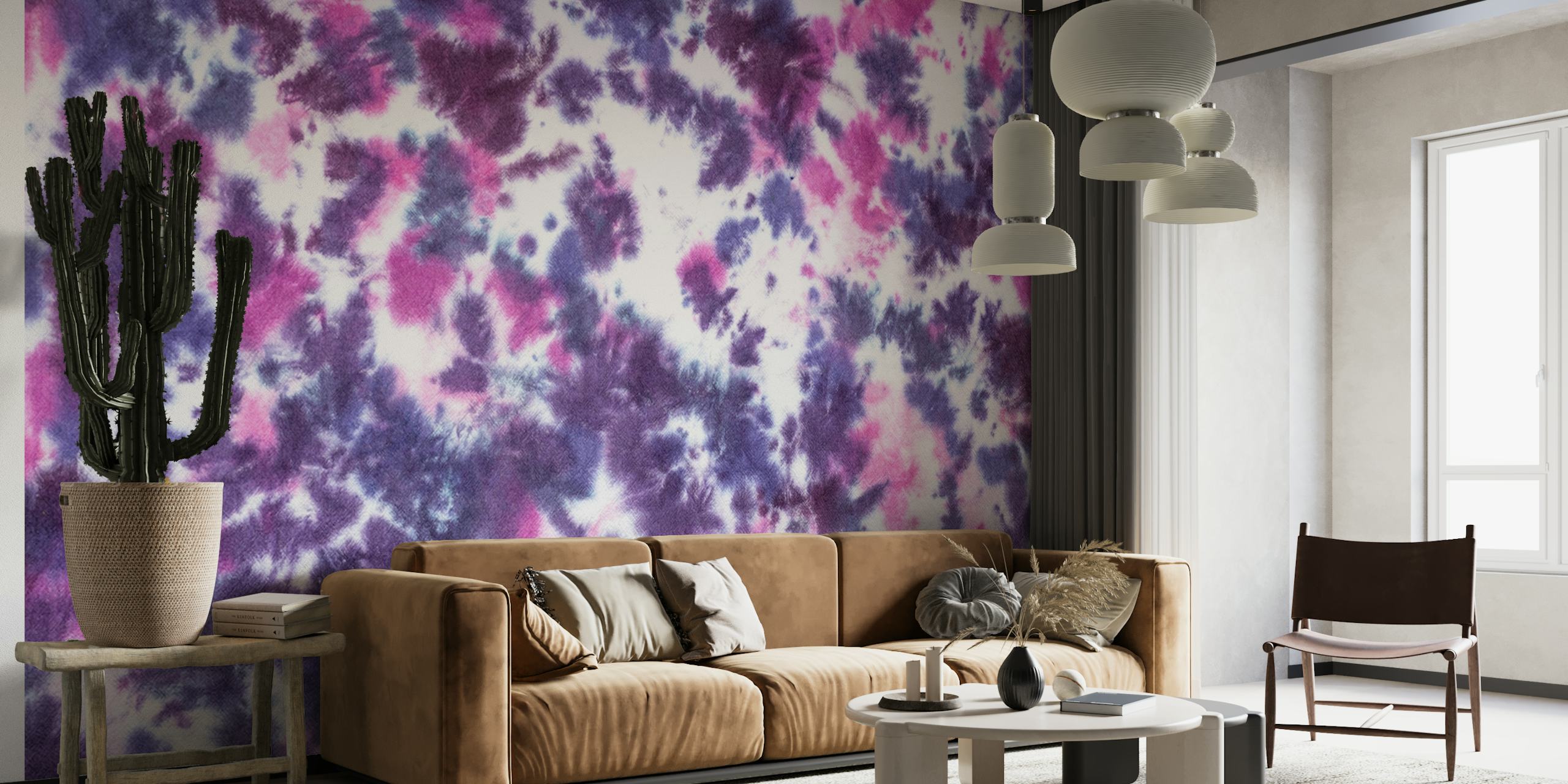 Purple and pink tie dye wallpaper