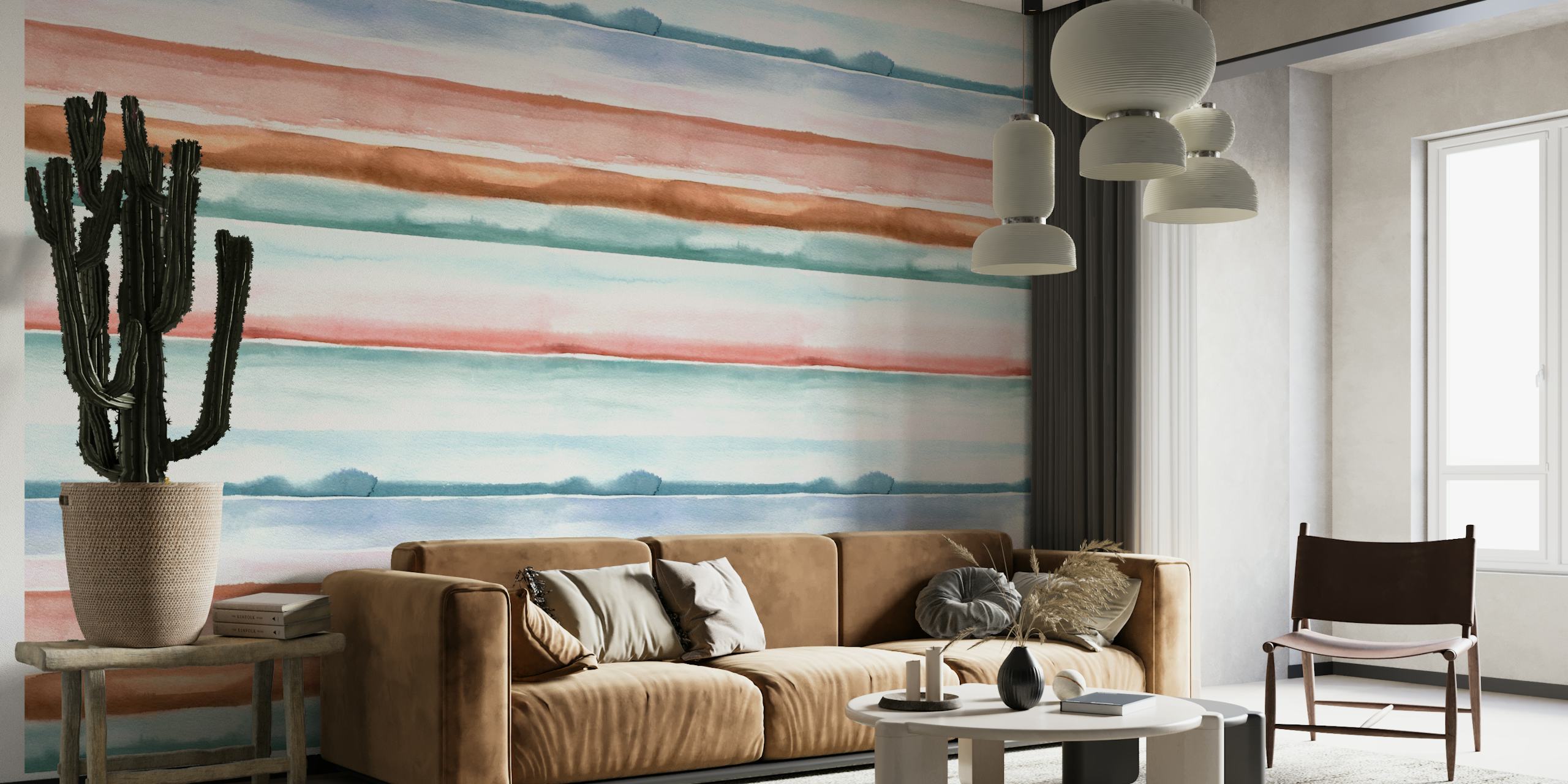 Relaxing Watercolor Stripes wallpaper