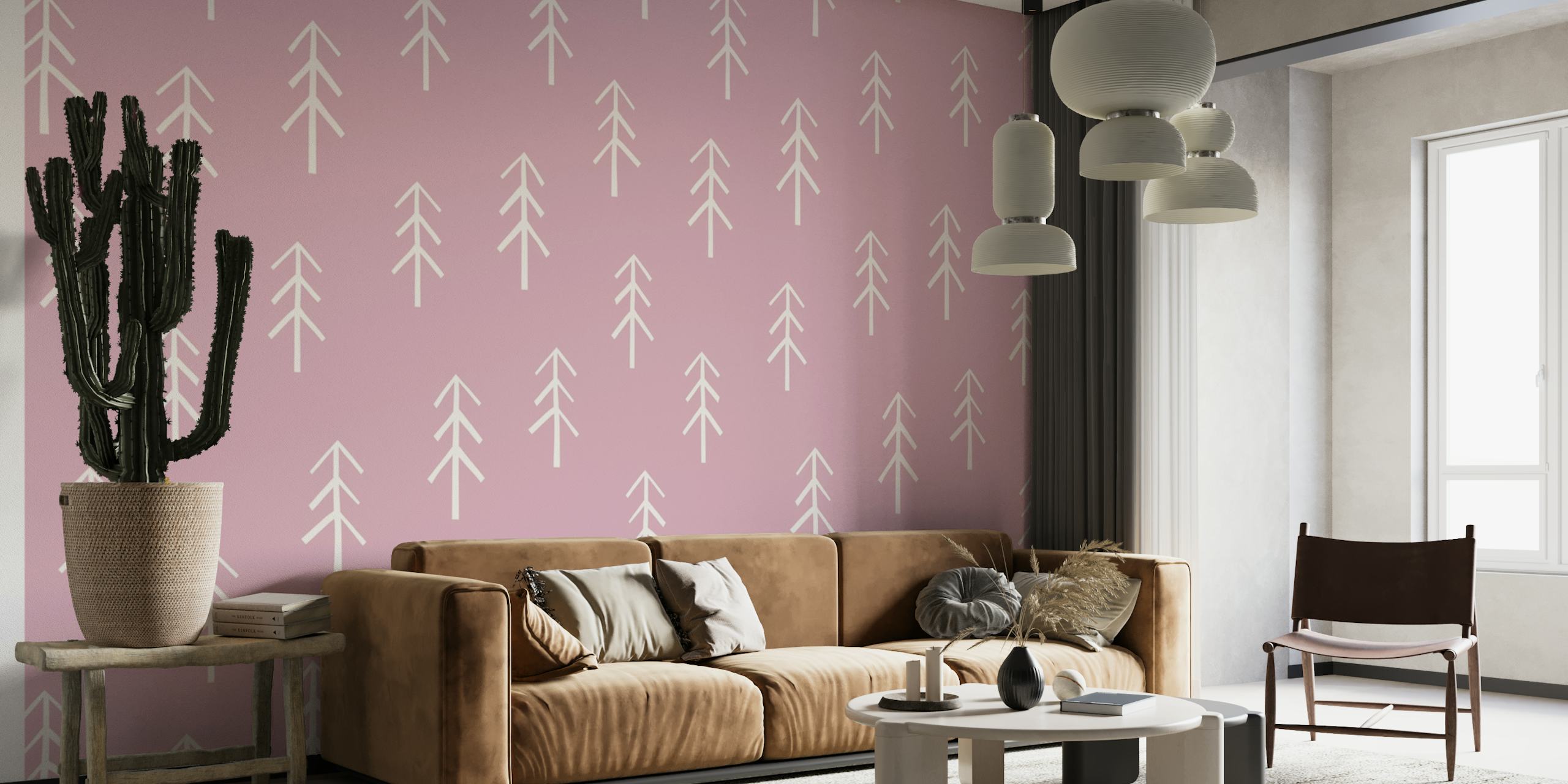 Forest dusky pink big wallpaper