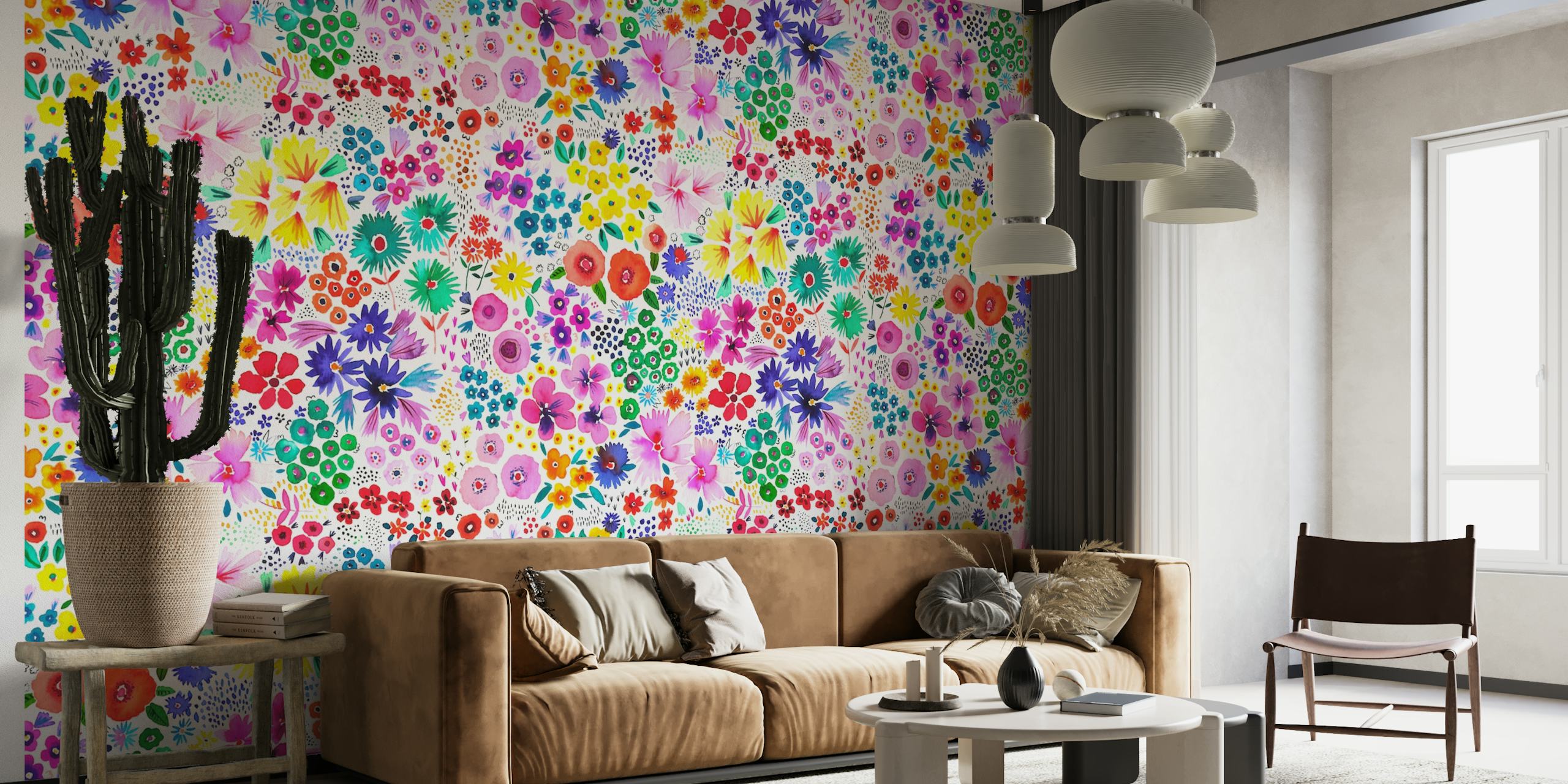 Artful Ditsy Little Flowers papel de parede