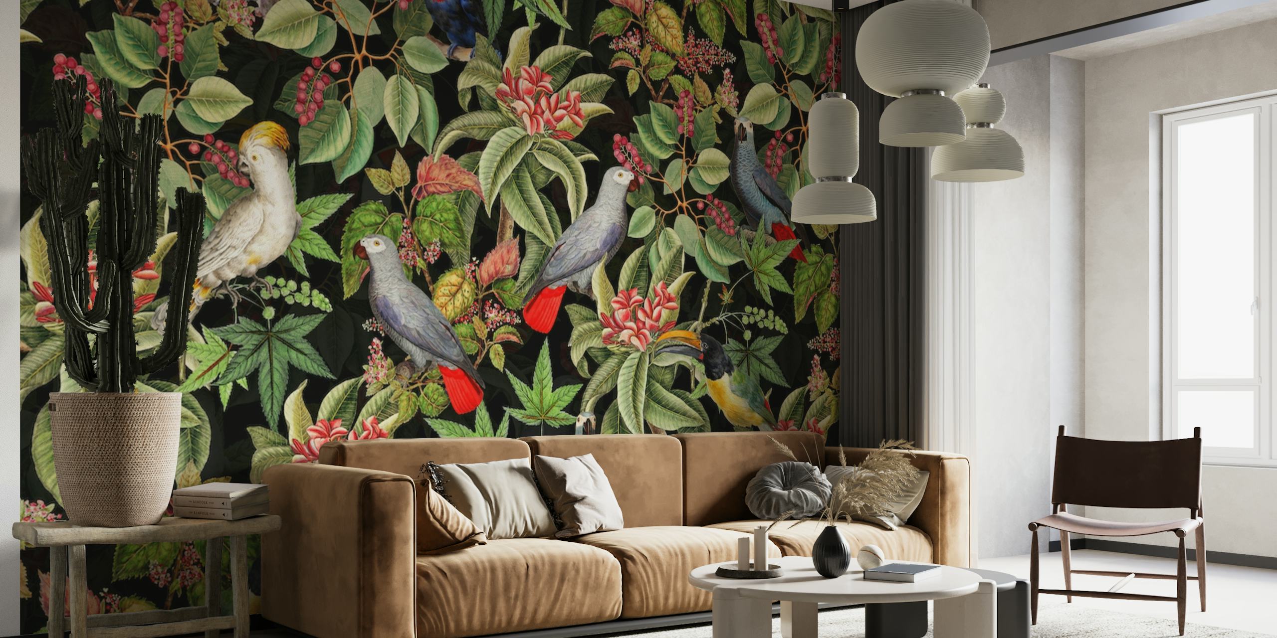 Tropical Bird Jungle Night 7 wallpaper