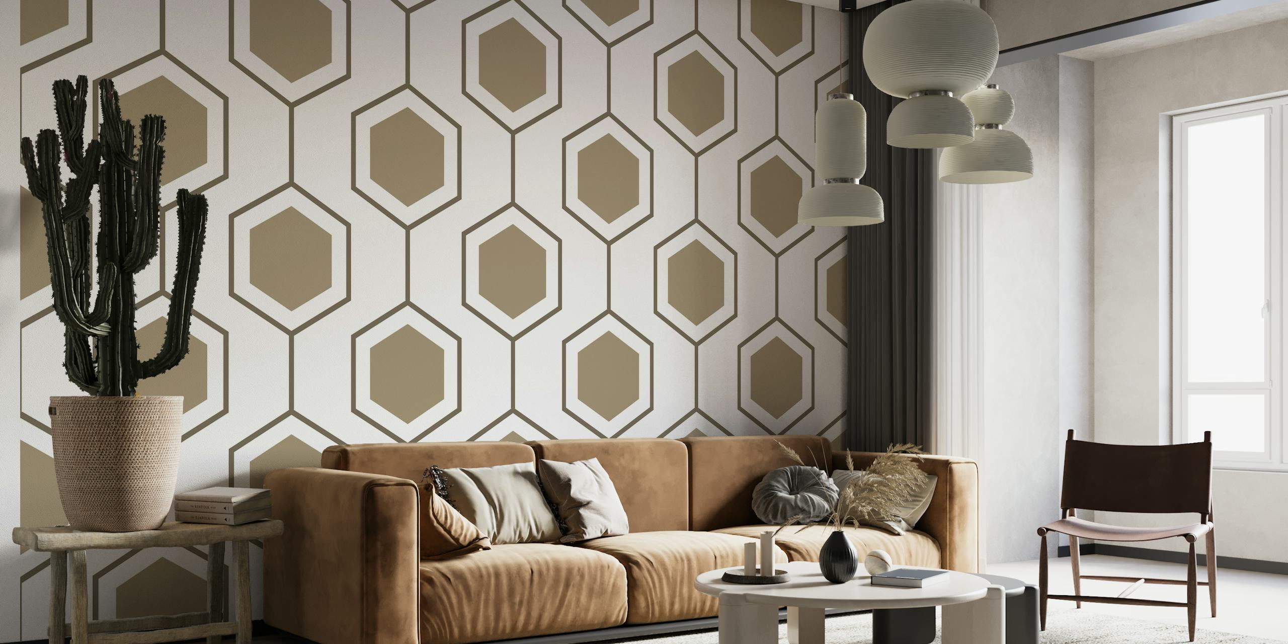 Hexagon abstract geometrical wallpaper