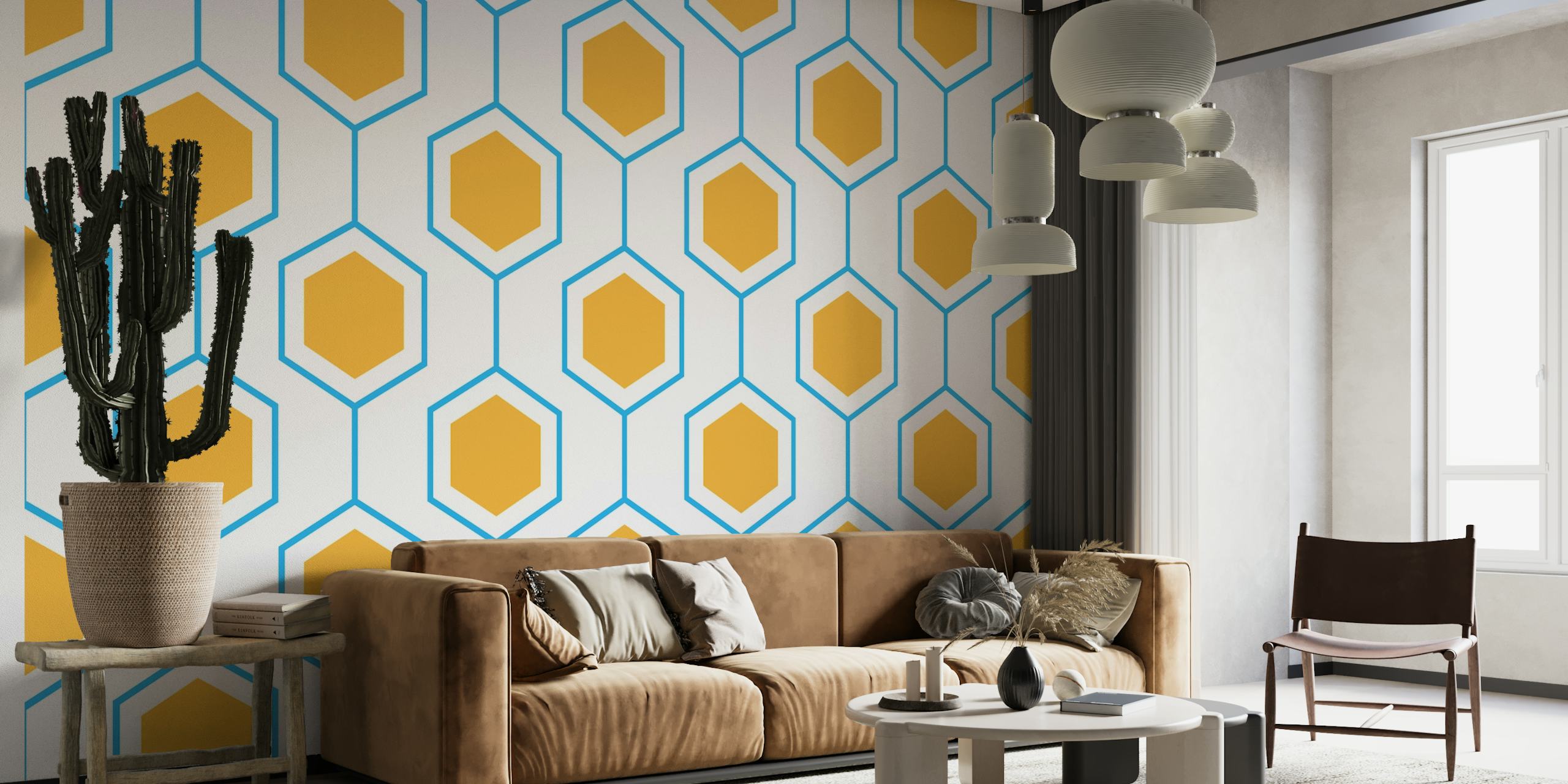 Hexagon abstract geometrical 2 wallpaper