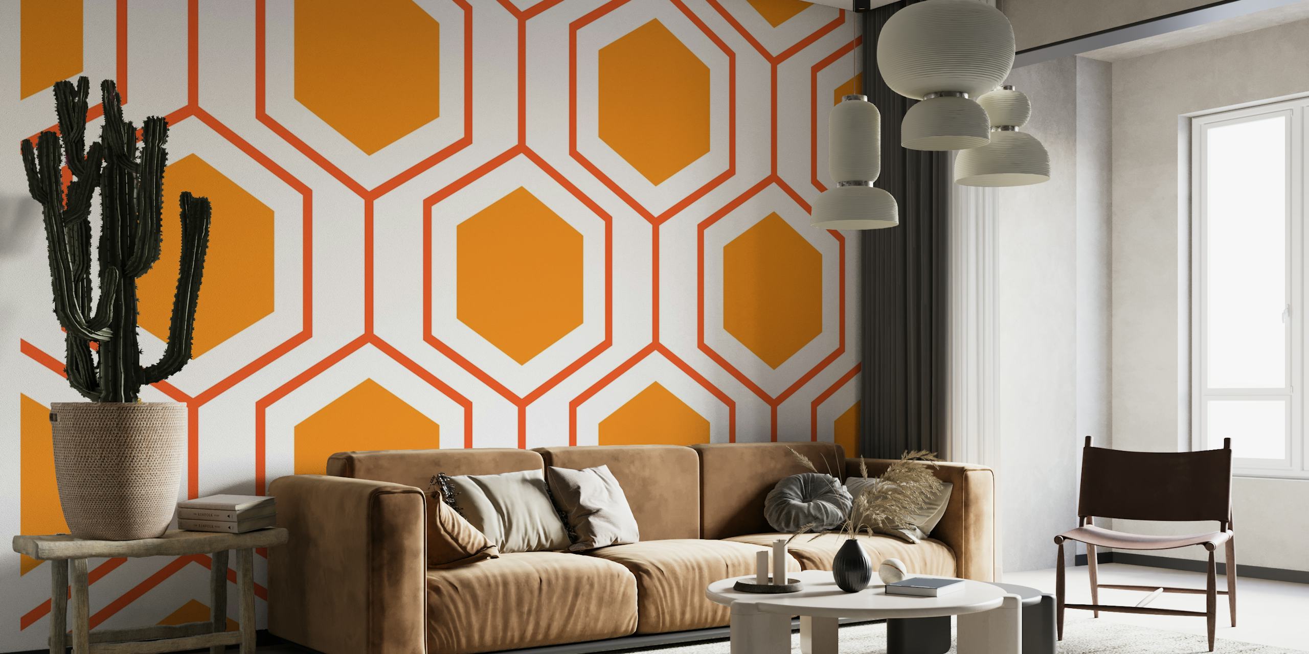 Hexagon abstract geometrical 8 tapet